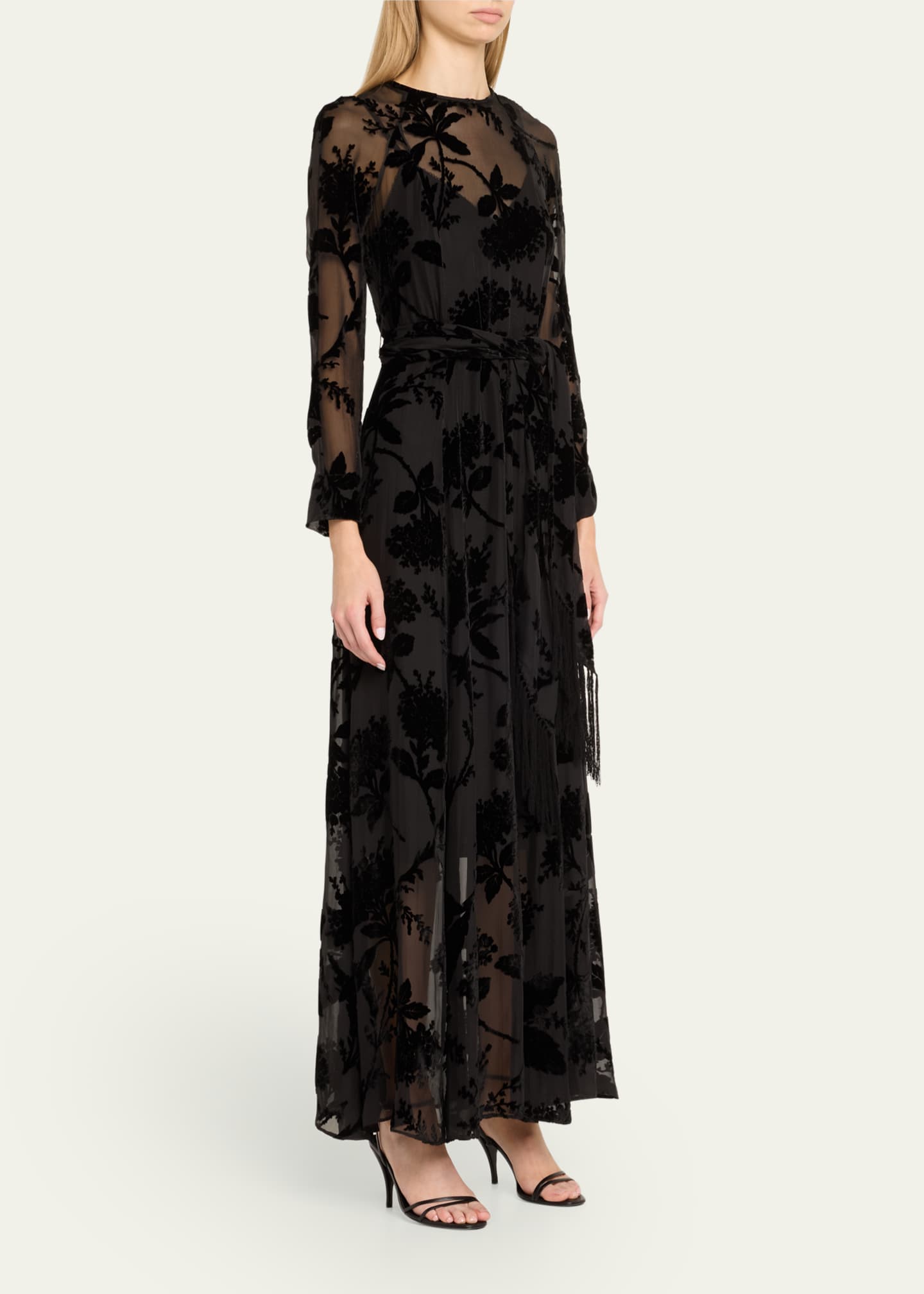 Zimmermann Velvet Lace Burnout Maxi Dress Image 4 of 5