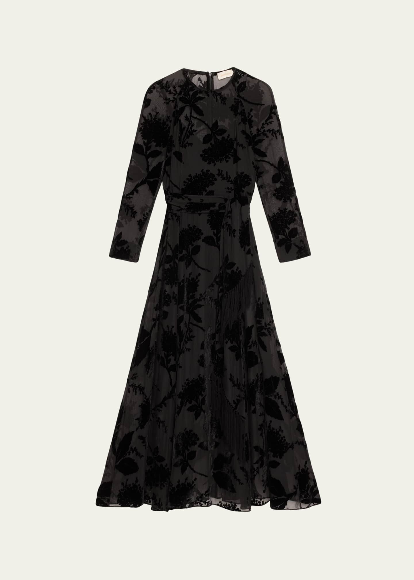 Zimmermann Velvet Lace Burnout Maxi Dress Image 1 of 5