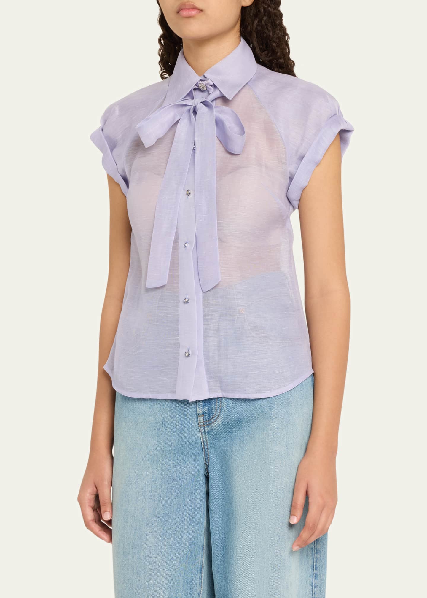 Zimmermann Crush Fitted Blouse Image 4 of 5