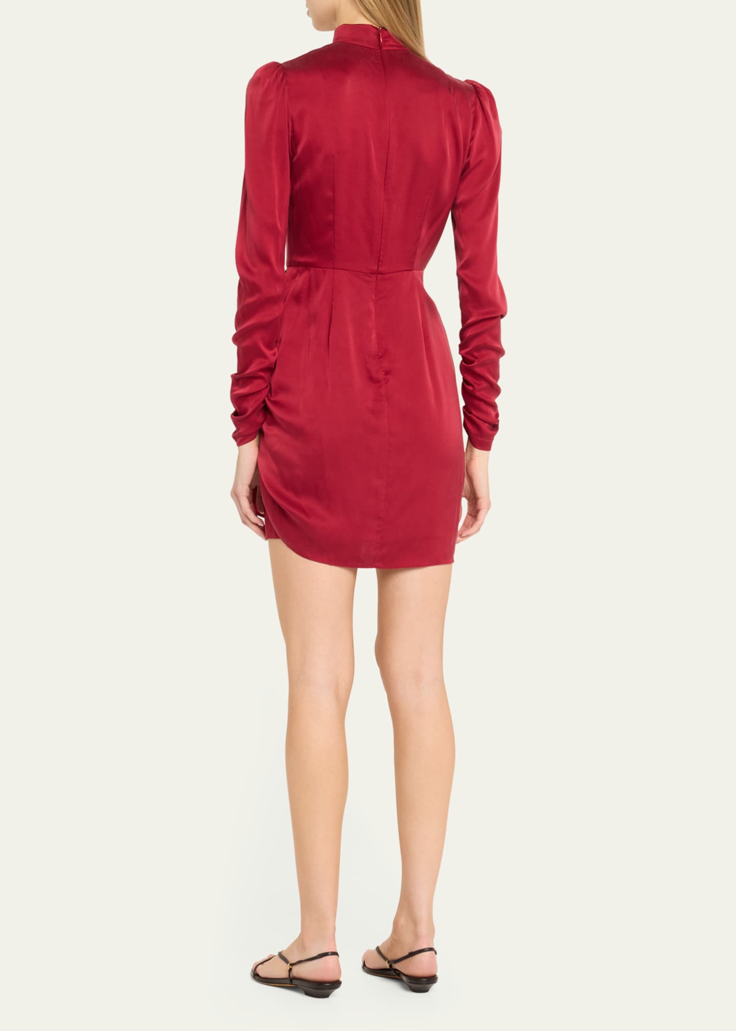 Draped Silk Mini Dress - Thumbnail 3
