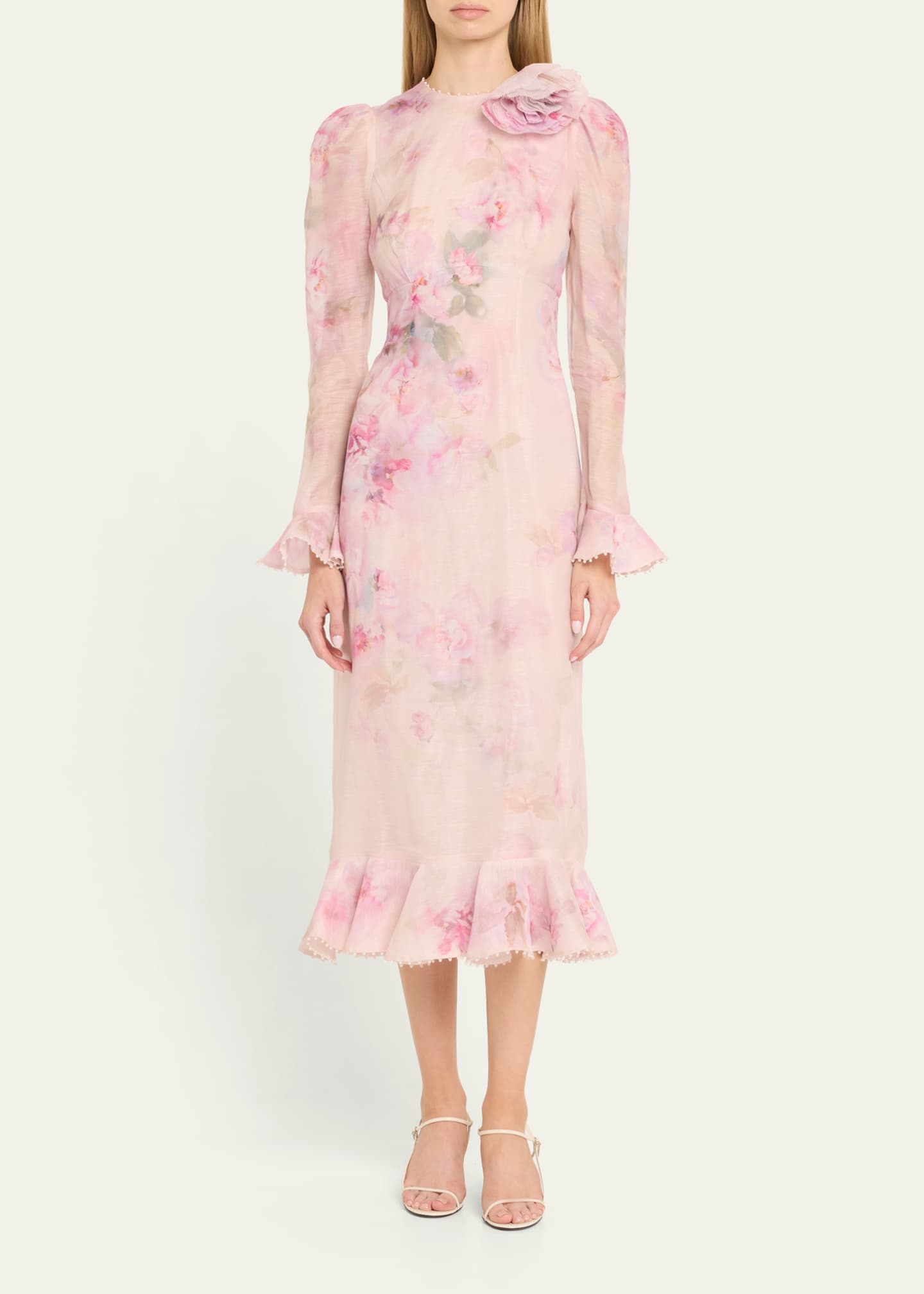 Zimmermann Crush Flower Midi Dress Image 2 of 5