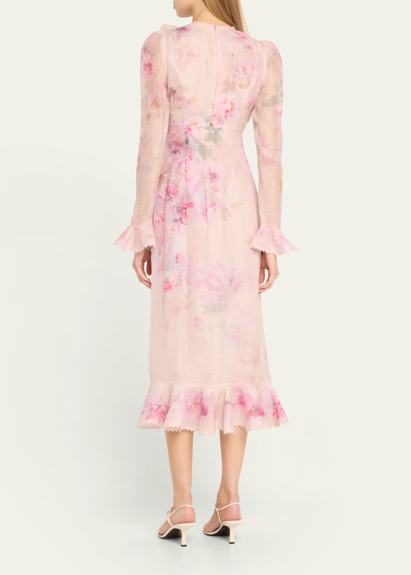 Zimmermann Crush Flower Midi Dress Image 3 of 5