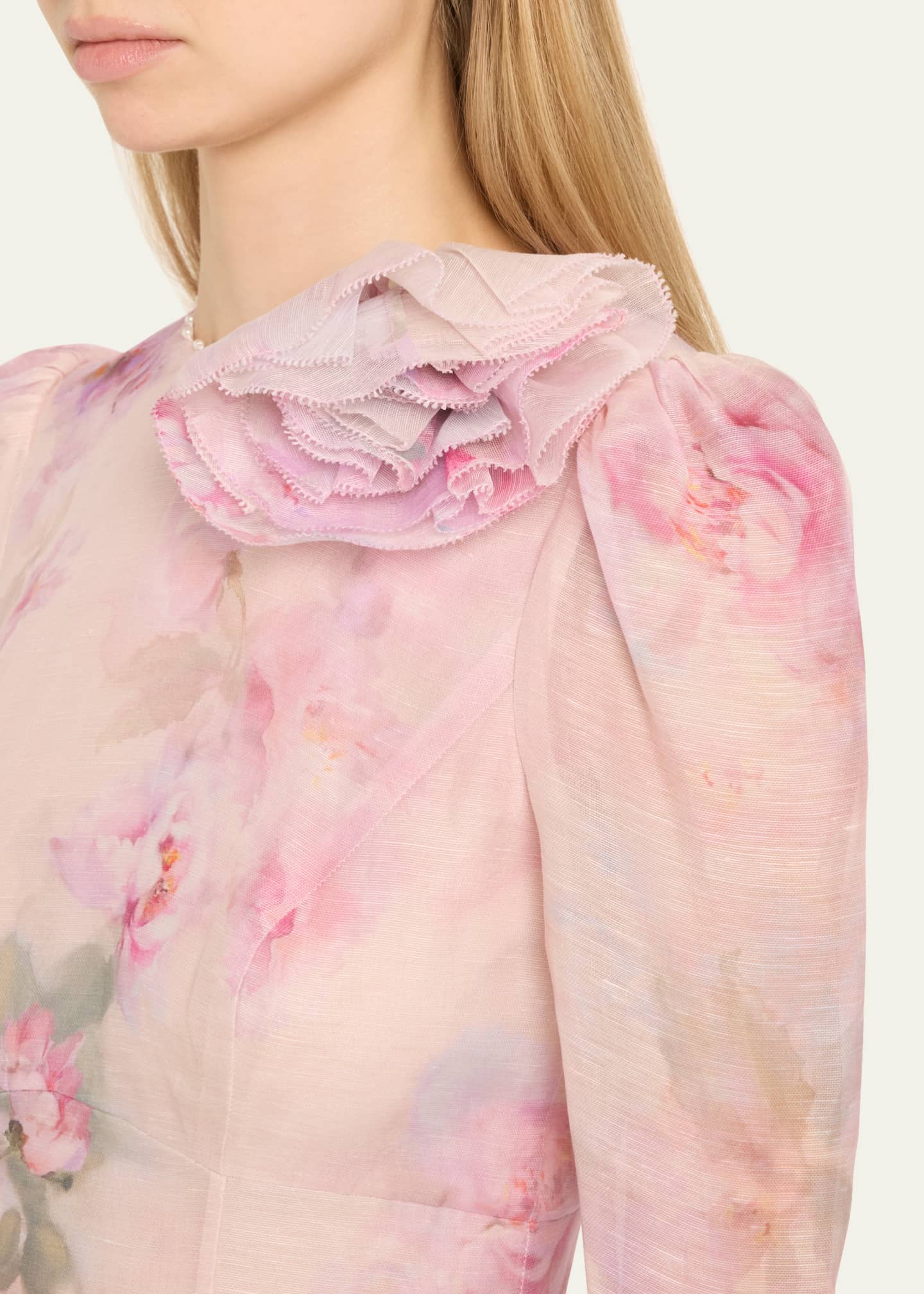 Zimmermann Crush Flower Midi Dress Image 5 of 5