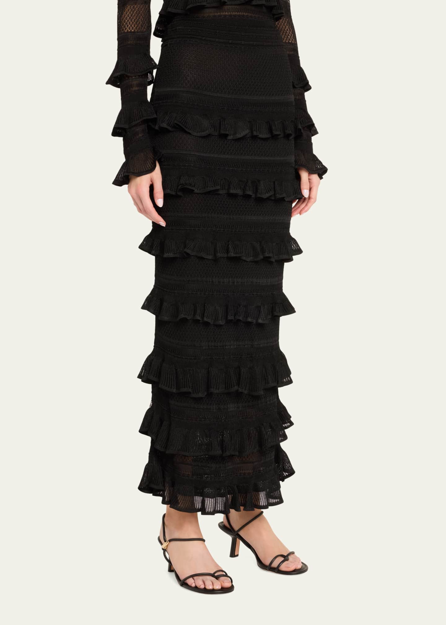 Zimmermann Crush Frilled Midi Skirt Image 4 of 5