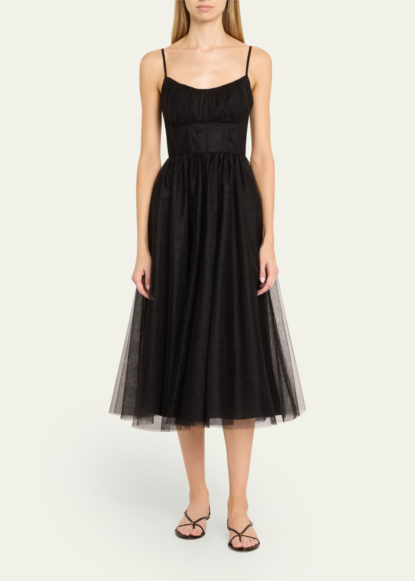 Zimmermann Tulle Corset Midi Dress Image 2 of 5