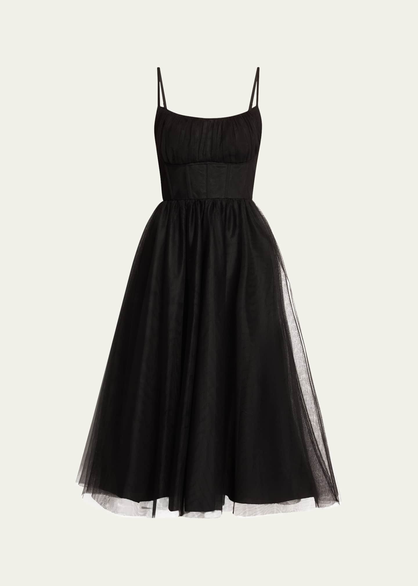 Zimmermann Tulle Corset Midi Dress Image 1 of 5
