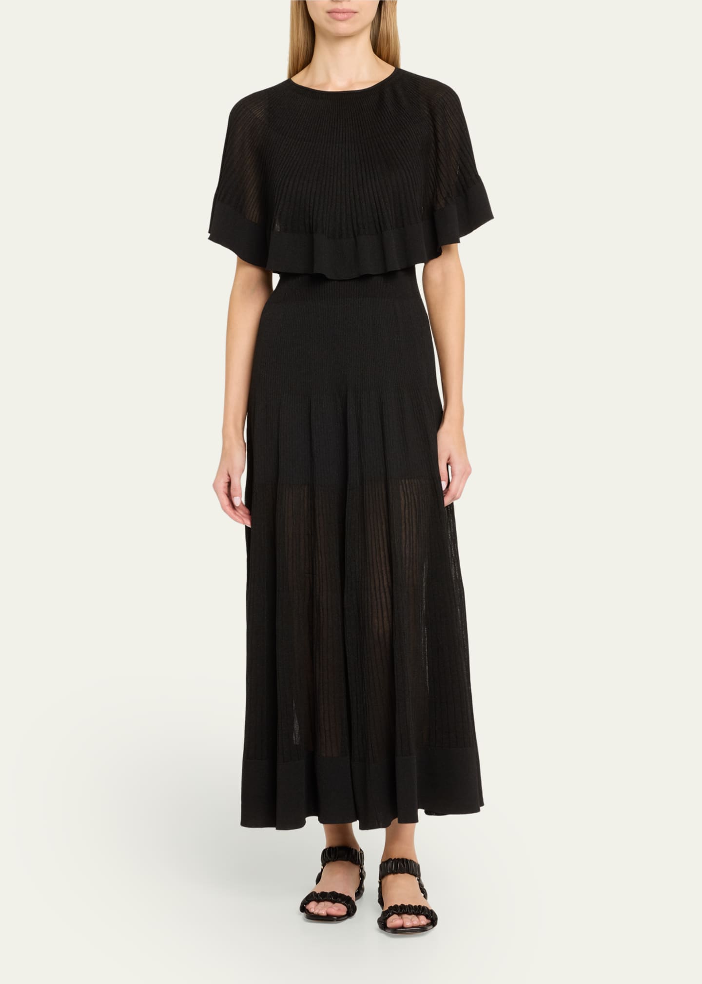 Zimmermann Crush Pleated Cape Maxi Dress Image 2 of 5