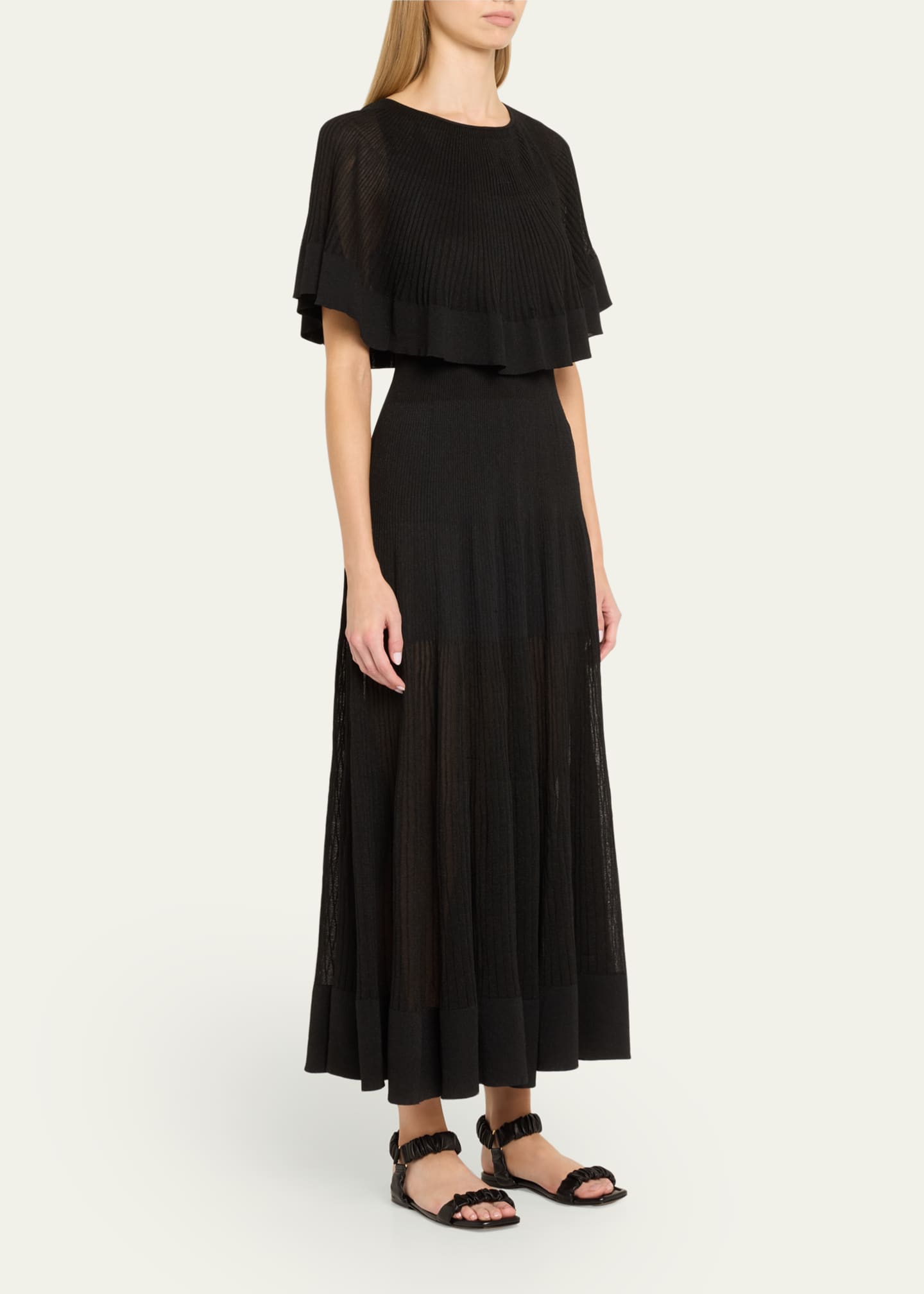 Zimmermann Crush Pleated Cape Maxi Dress Image 4 of 5