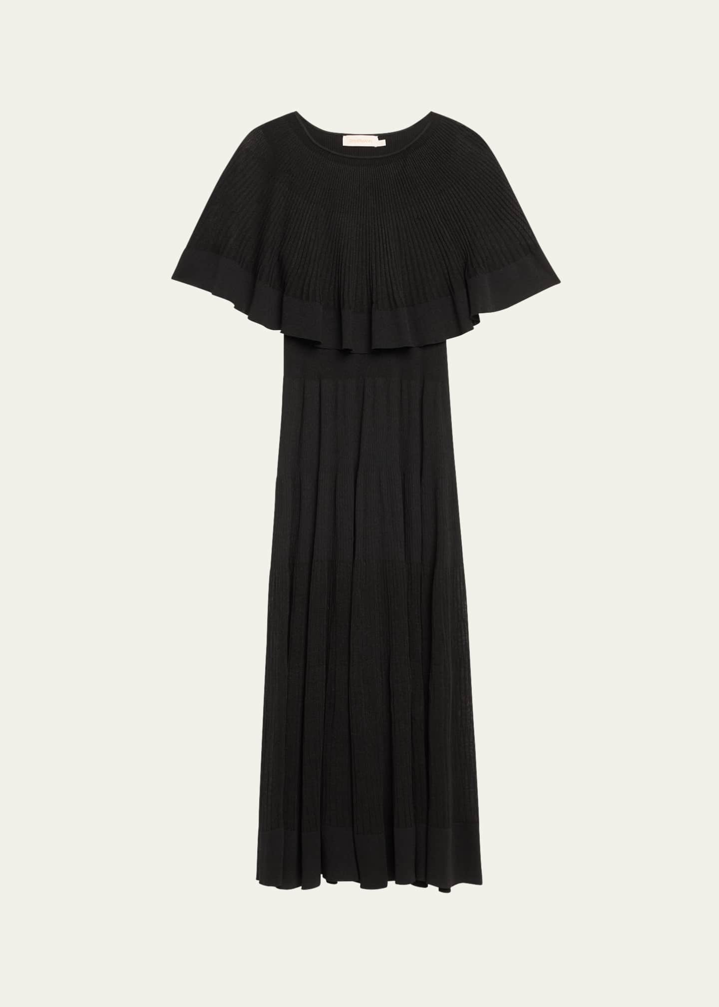 Zimmermann Crush Pleated Cape Maxi Dress Image 1 of 5