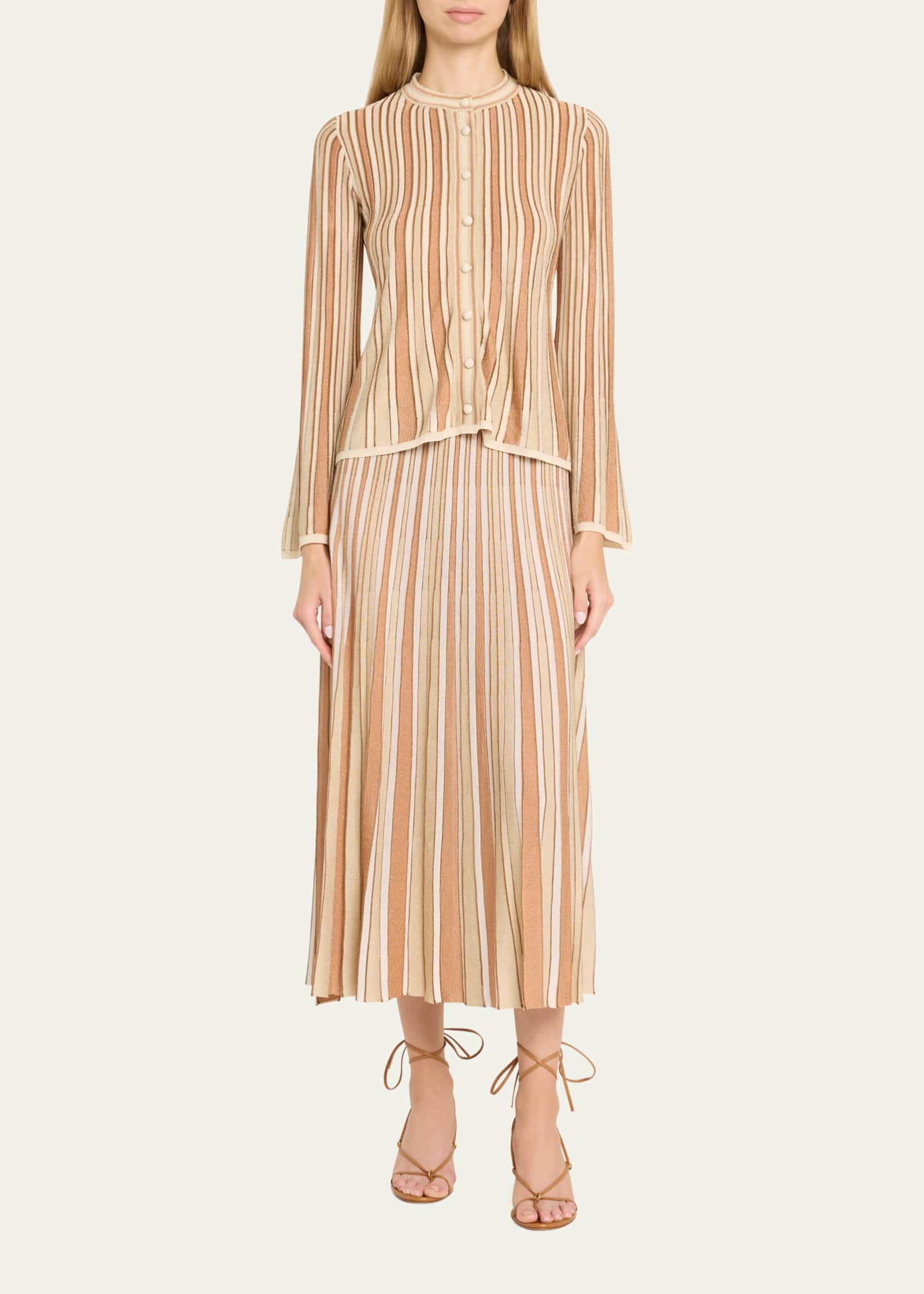 Zimmermann Crush Metallic Stripe Skirt Image 2 of 5