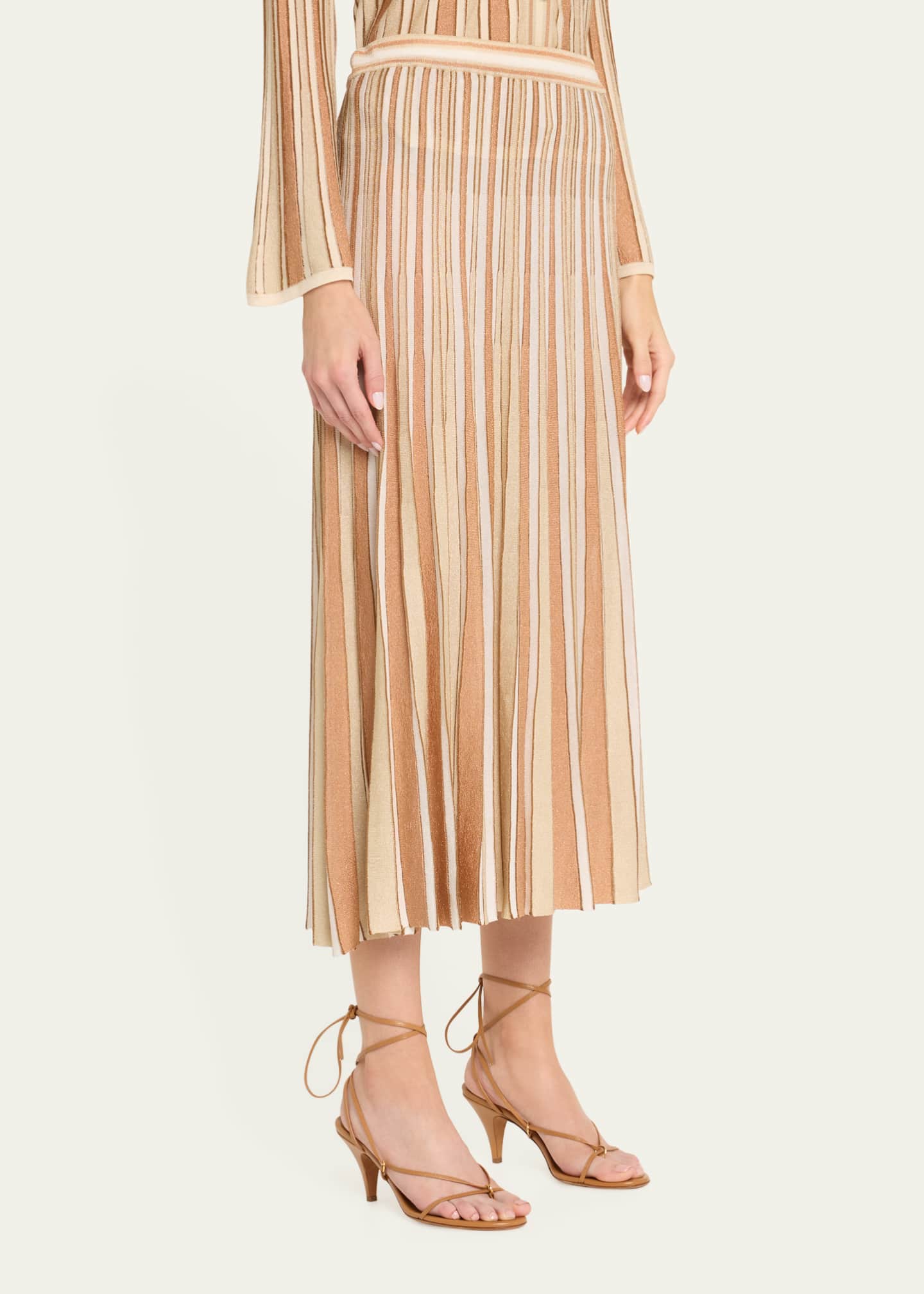 Zimmermann Crush Metallic Stripe Skirt Image 4 of 5