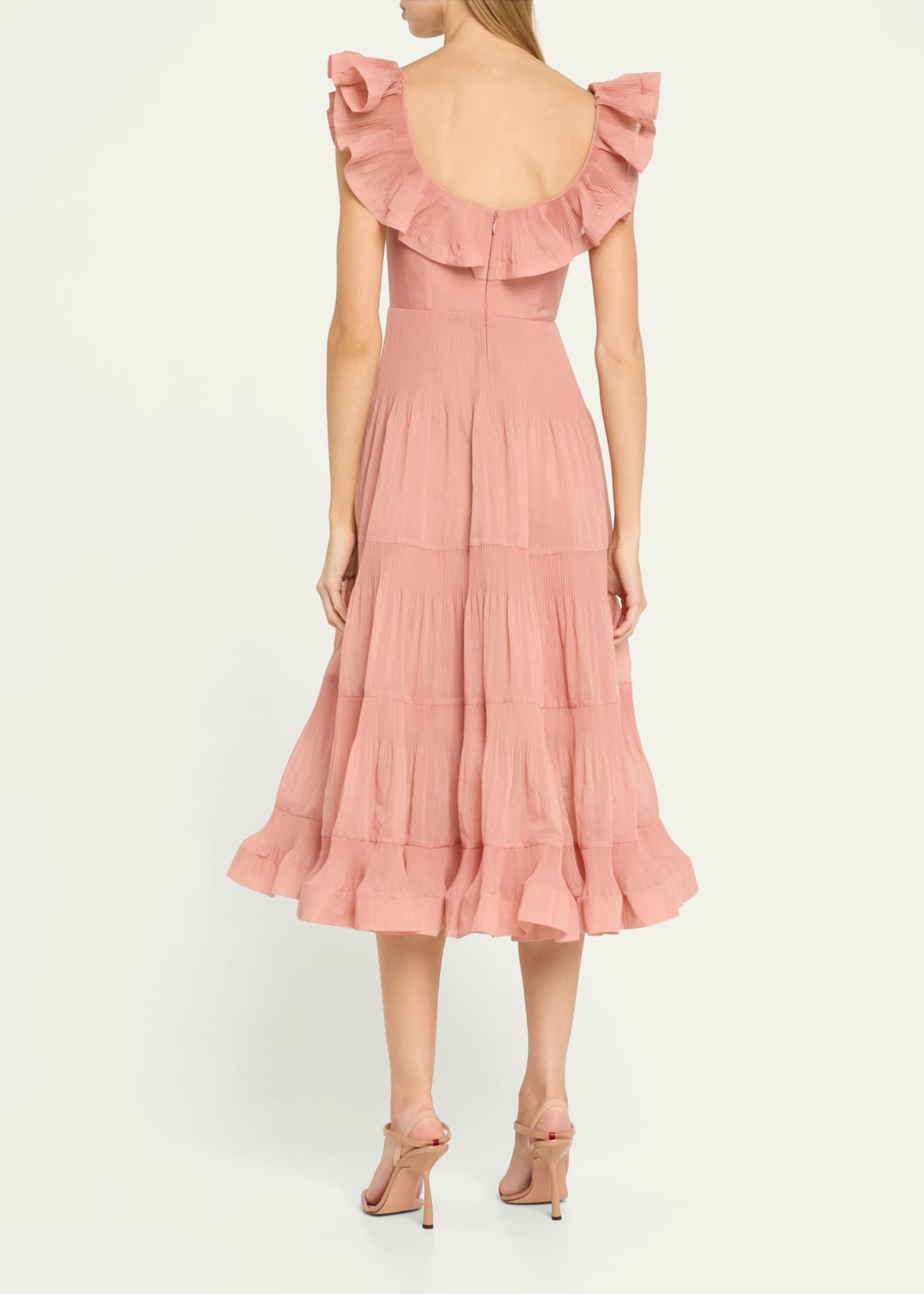 Zimmermann Pleated Fill Midi Dress Image 3 of 5