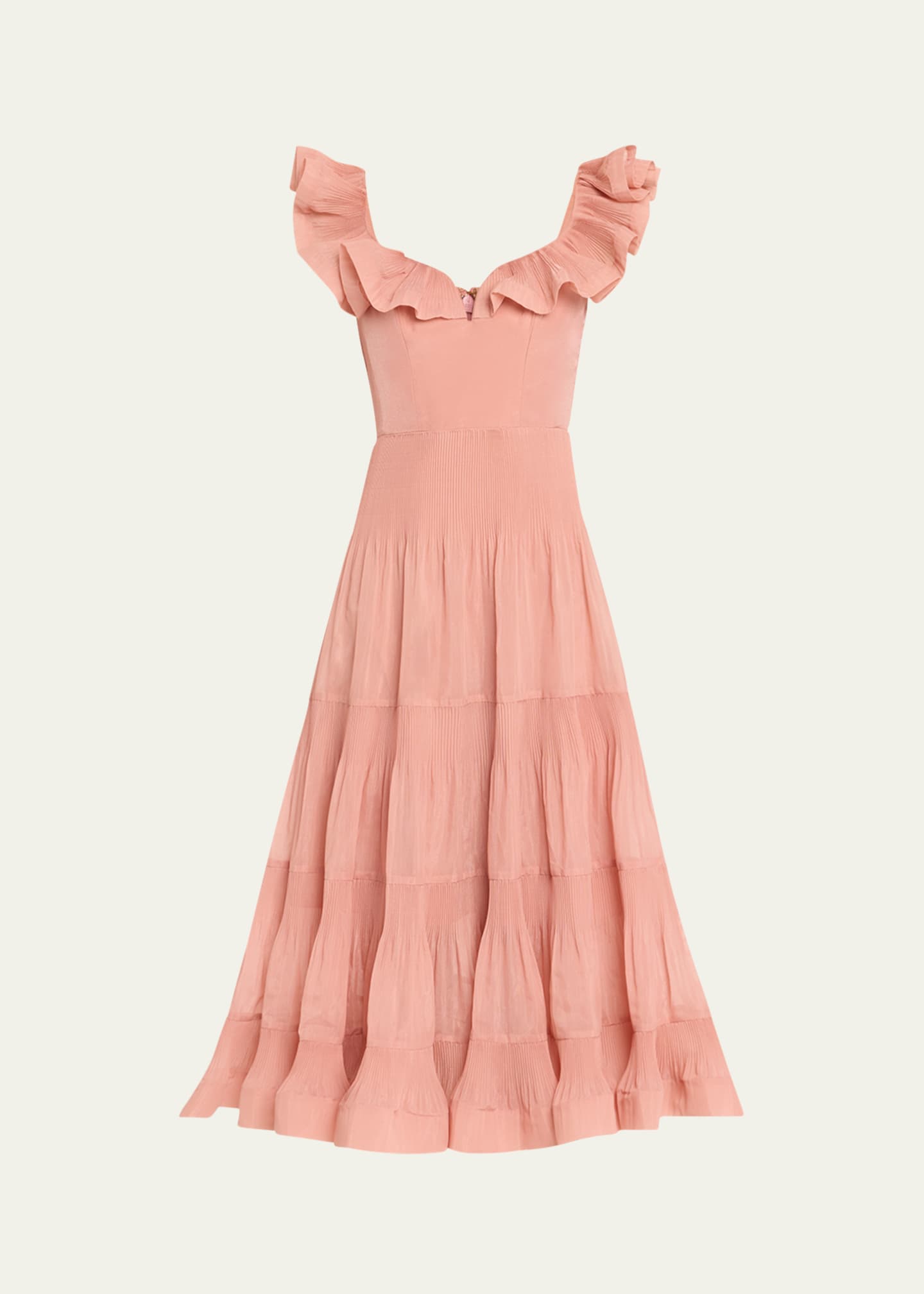 Zimmermann Pleated Fill Midi Dress Image 1 of 5