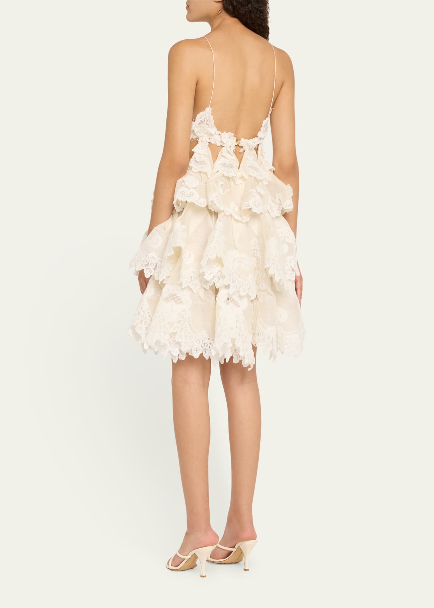 Zimmermann Crush Tiered Lace Mini Dress Image 3 of 5