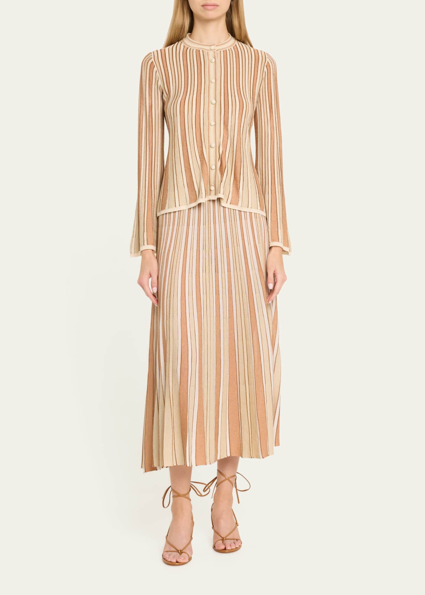 Zimmermann Crush Metallic Stripe Cardigan Image 2 of 5