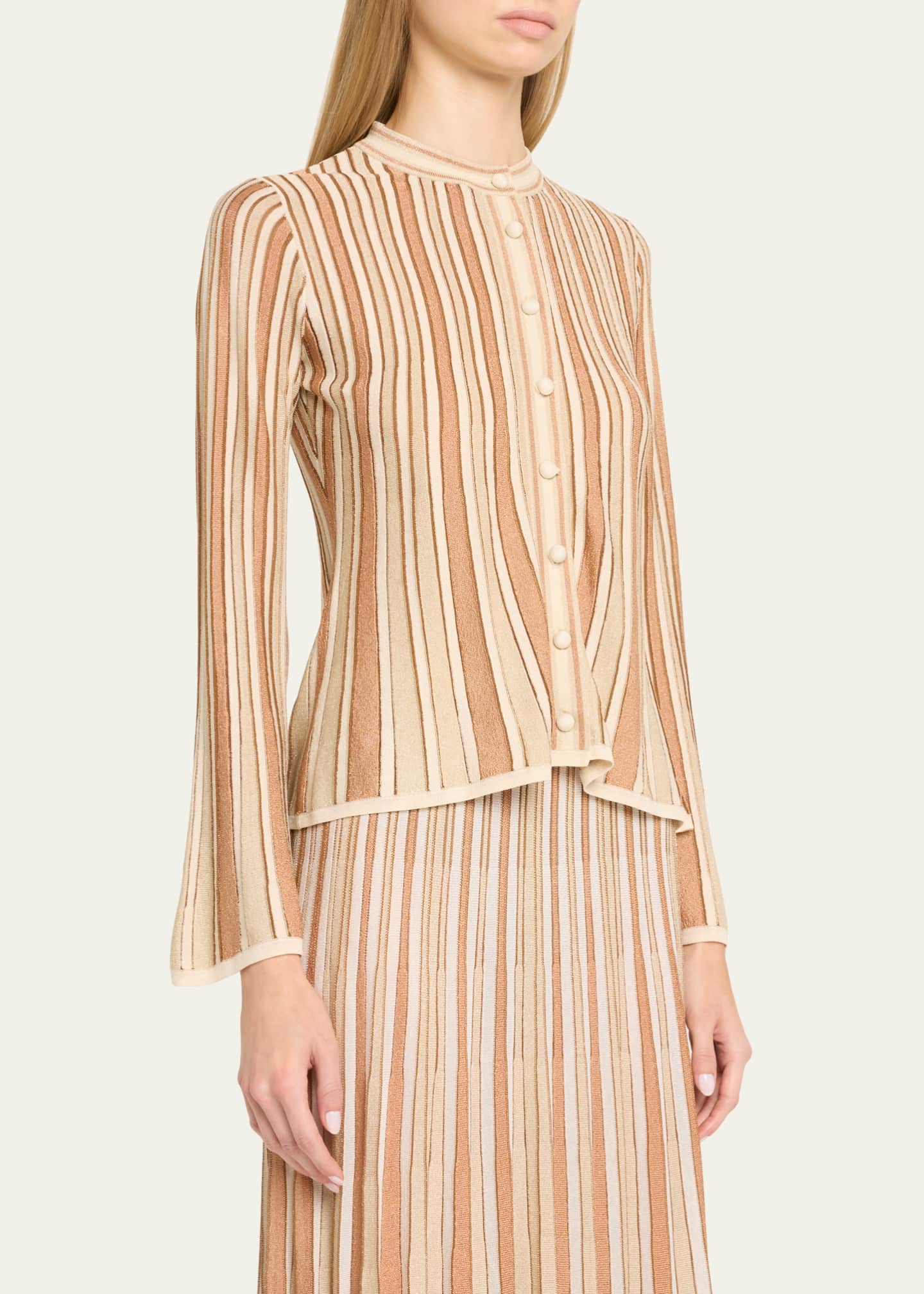 Zimmermann Crush Metallic Stripe Cardigan Image 4 of 5