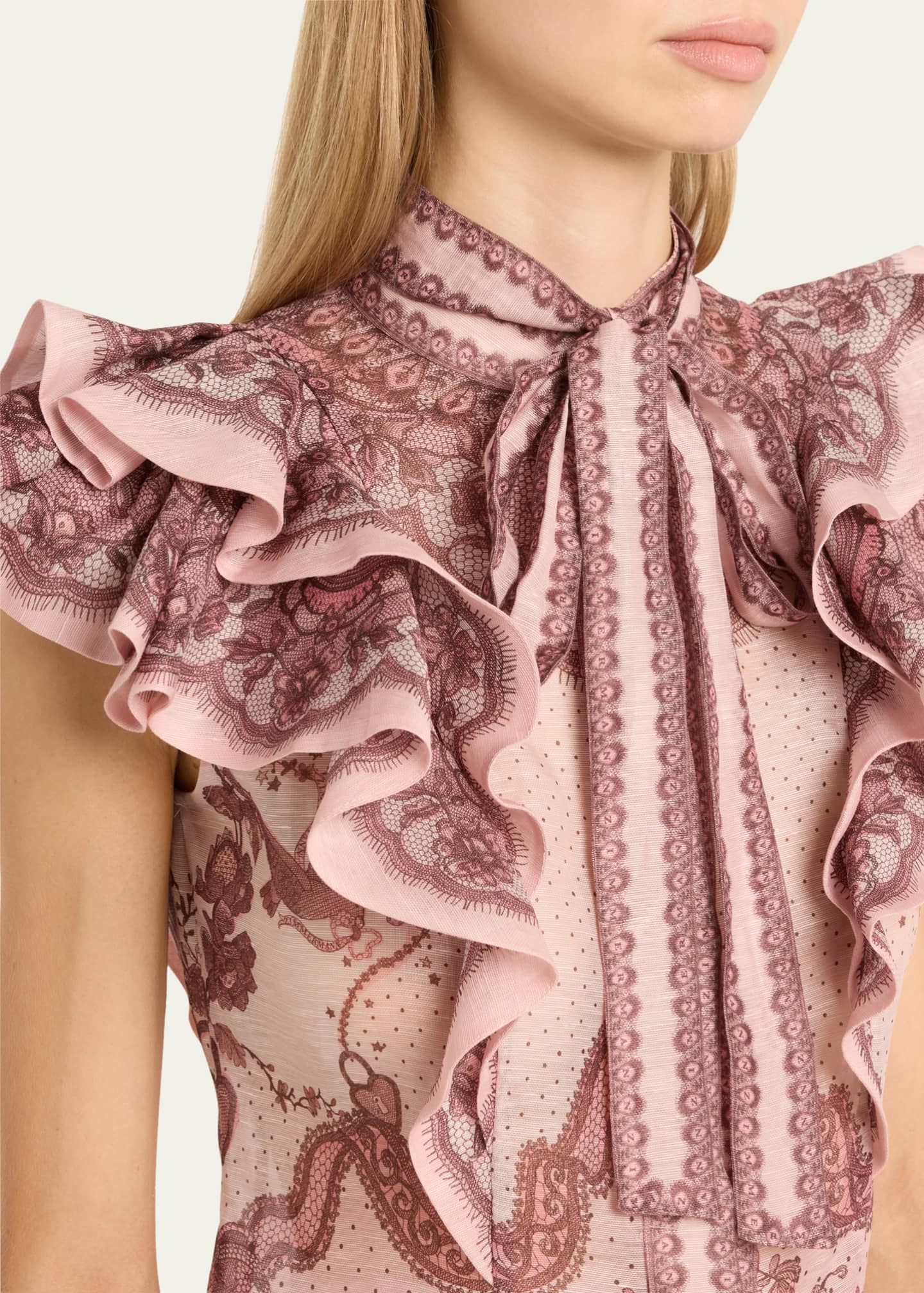 Zimmermann Crush Frilled Fitted Blouse Image 5 of 5