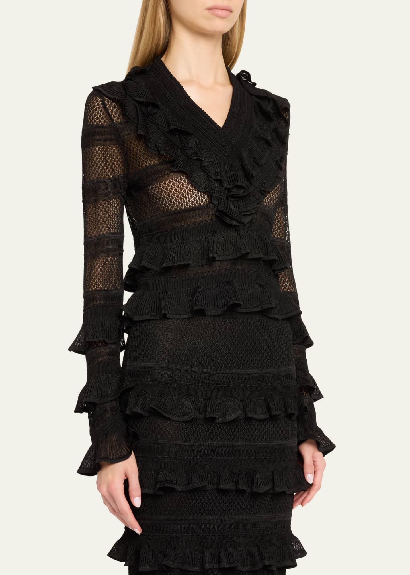 Zimmermann Crush Frilled V-Neck Top Image 4 of 5