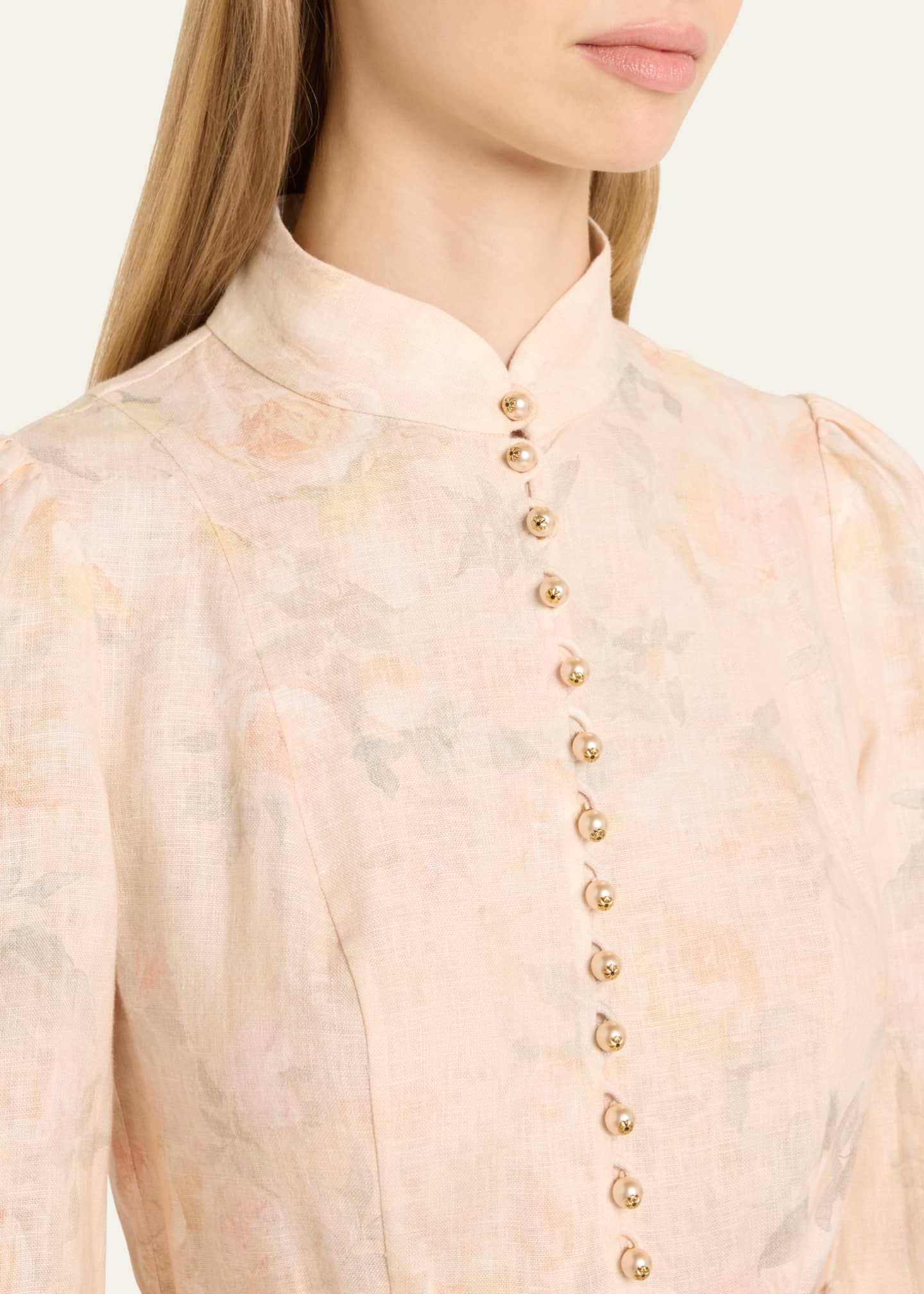 Zimmermann Crush Buttoned Midi Dress Image 5 of 5