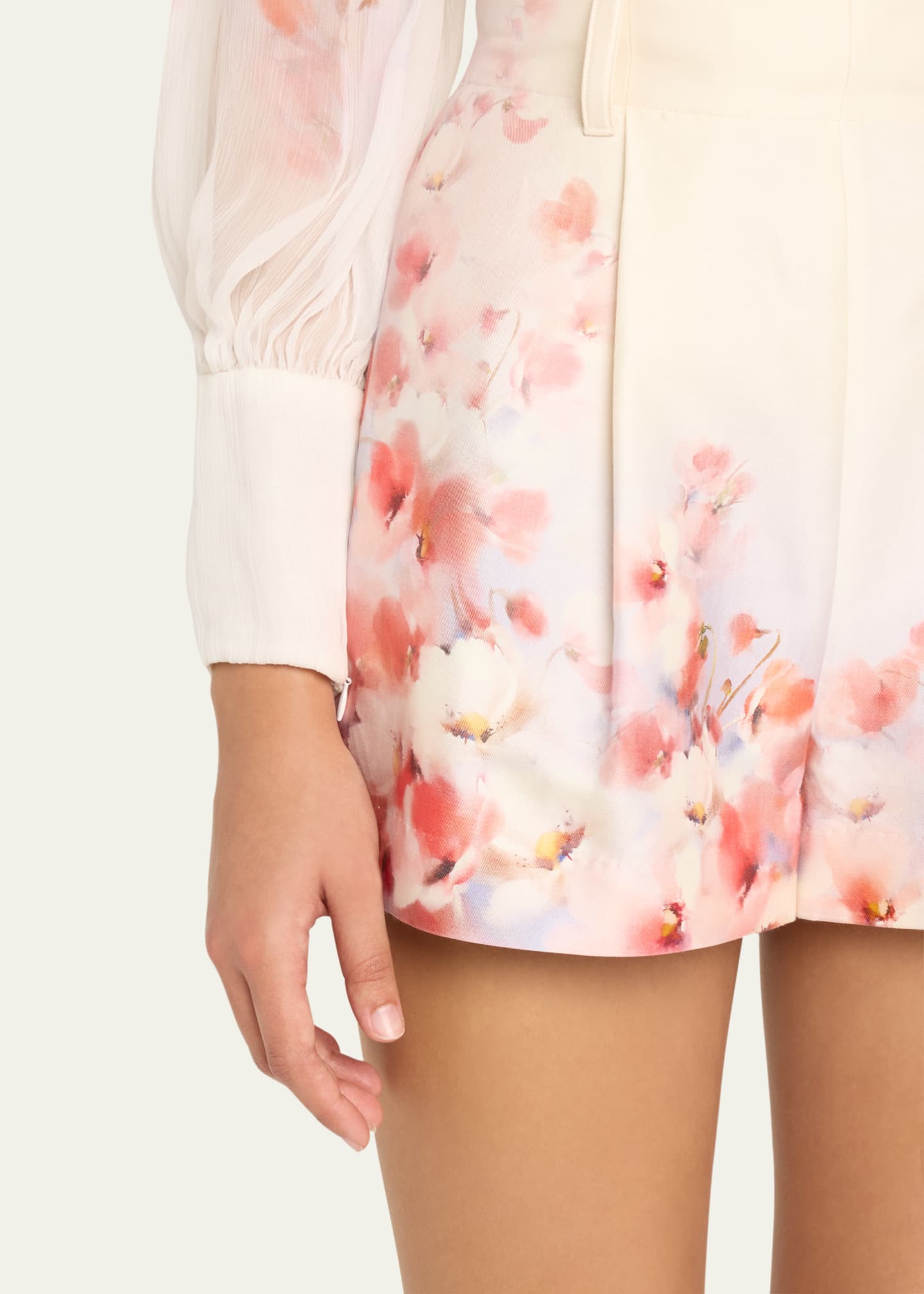 Zimmermann Crush Floral Belted Shorts Image 5 of 5