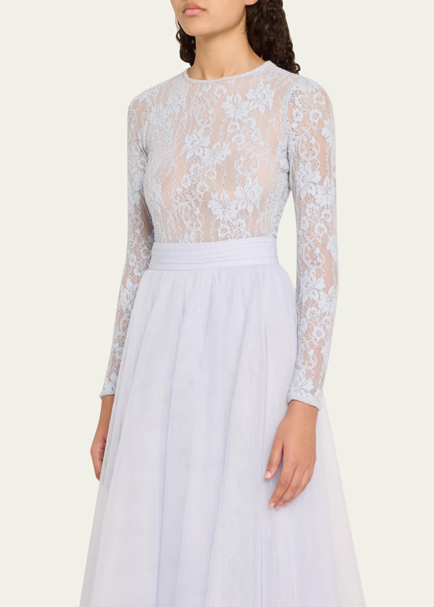 Zimmermann Long-Sleeve Lace Bodysuit Image 4 of 5