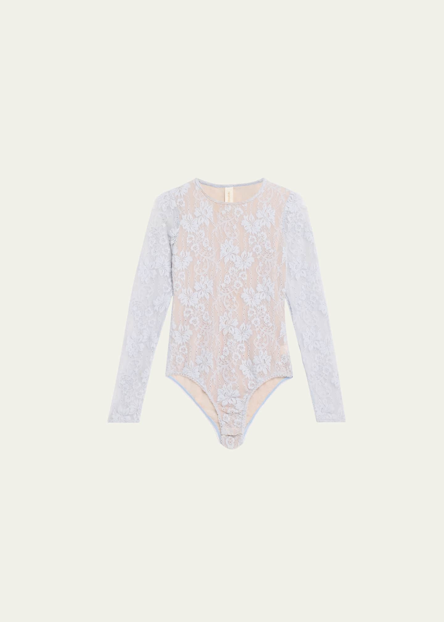 Zimmermann Long-Sleeve Lace Bodysuit Image 1 of 5