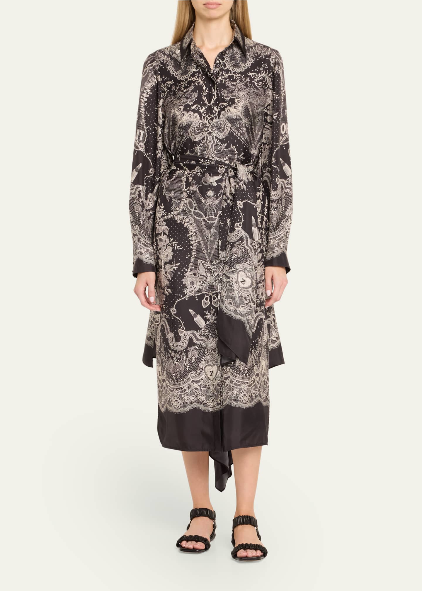 Zimmermann Crush Printed Silk Shirtdress Image 2 of 5
