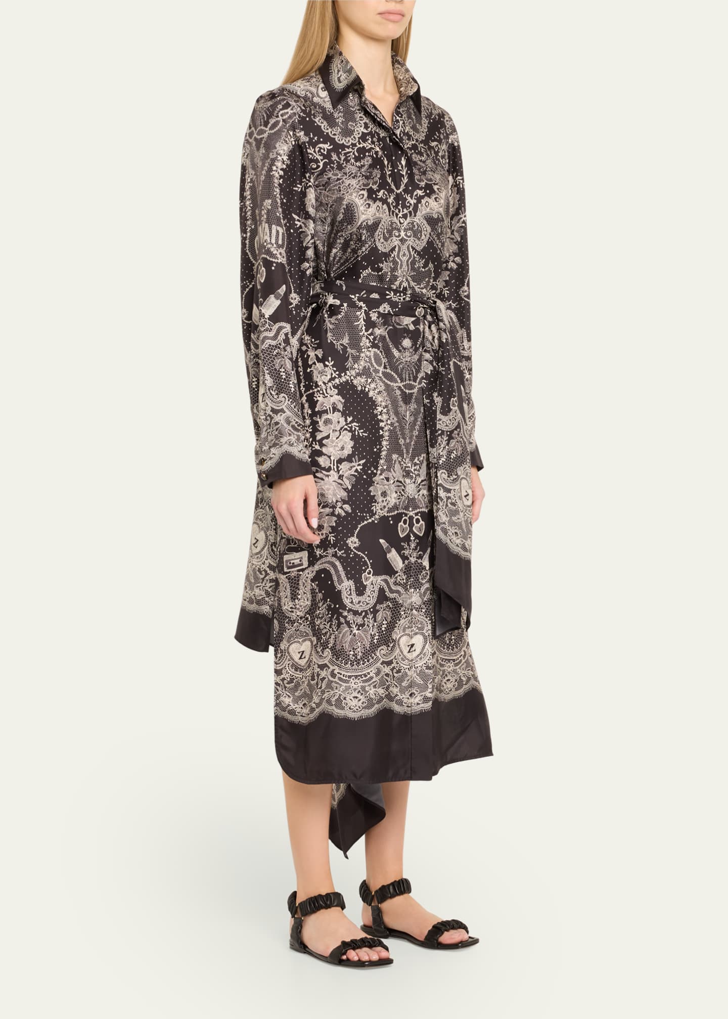 Zimmermann Crush Printed Silk Shirtdress Image 4 of 5