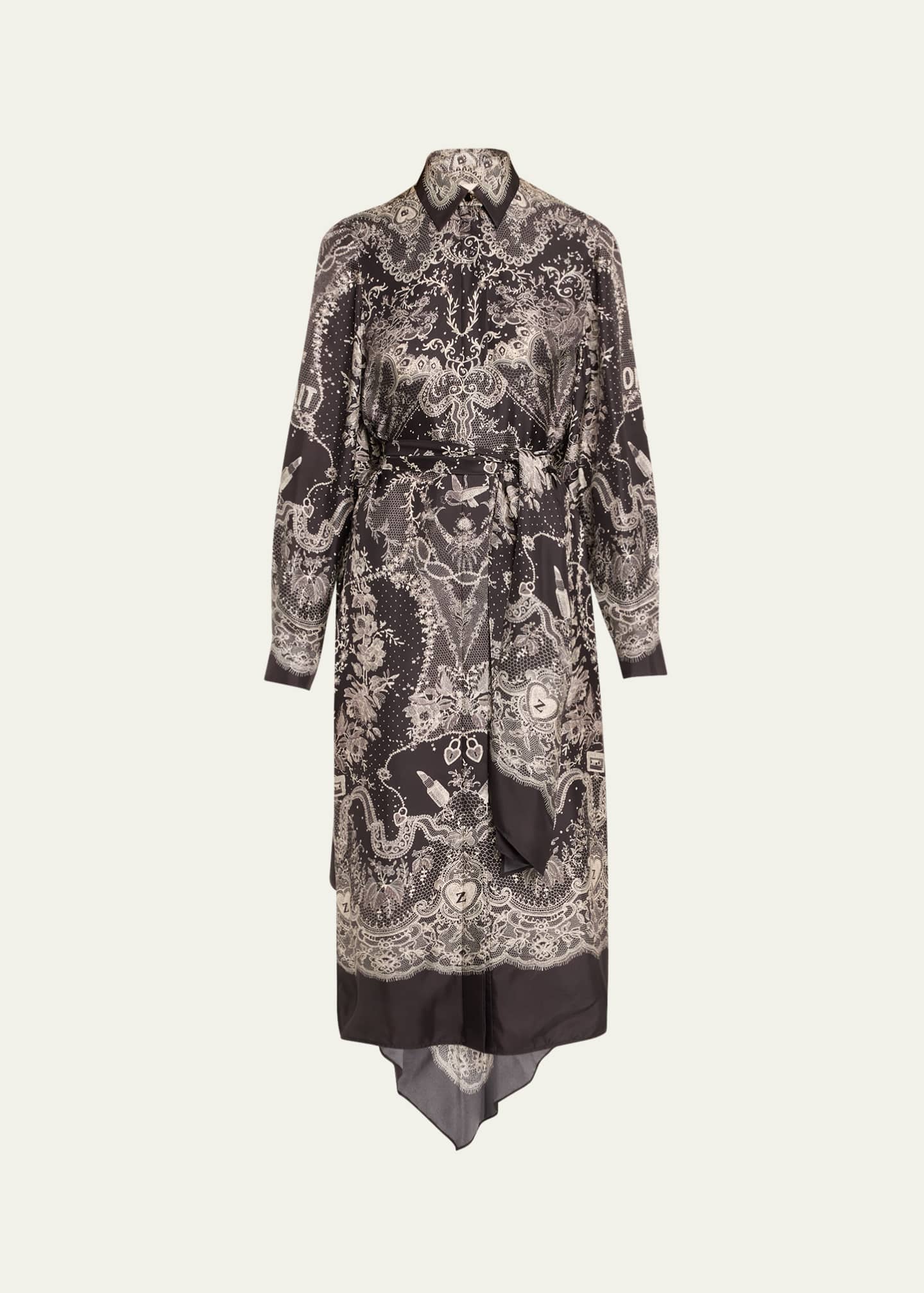 Zimmermann Crush Printed Silk Shirtdress Image 1 of 5