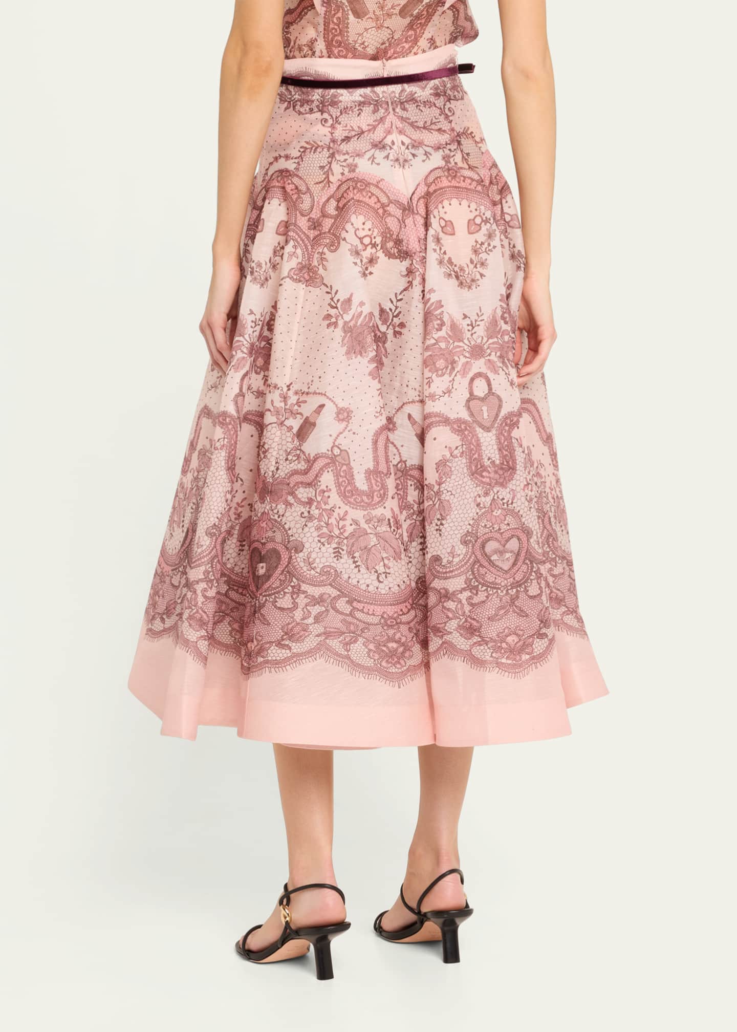 Zimmermann Crush Flared Midi Skirt Image 3 of 5