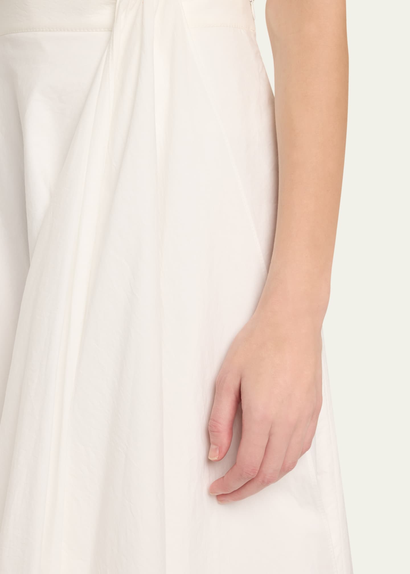 Brunello Cucinelli Long Bubble Hem Cotton Poplin Skirt Image 5 of 5