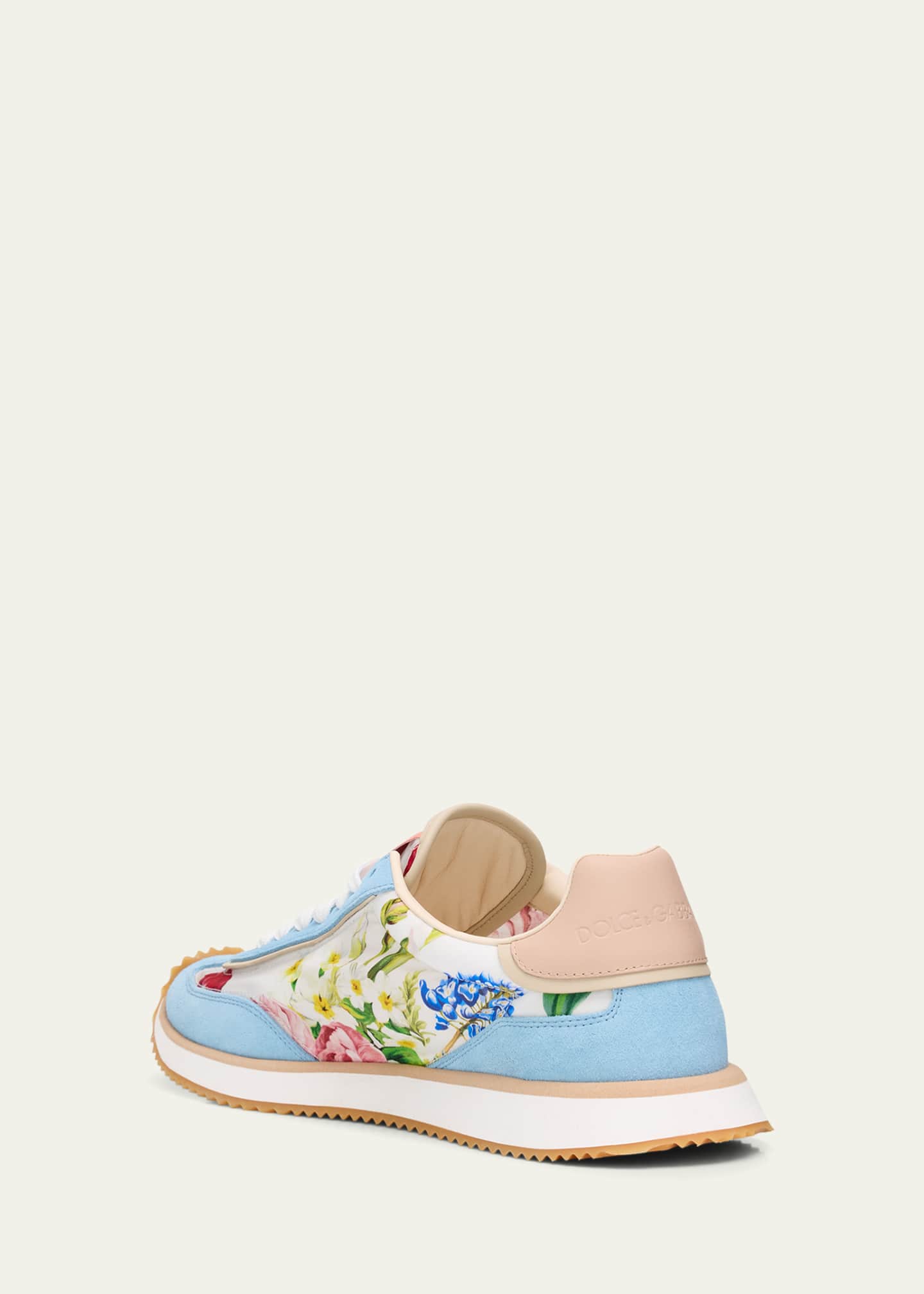 Dolce&Gabbana Aria Floral Nylon and Leather Low-Top Sneakers Image 4 of 6