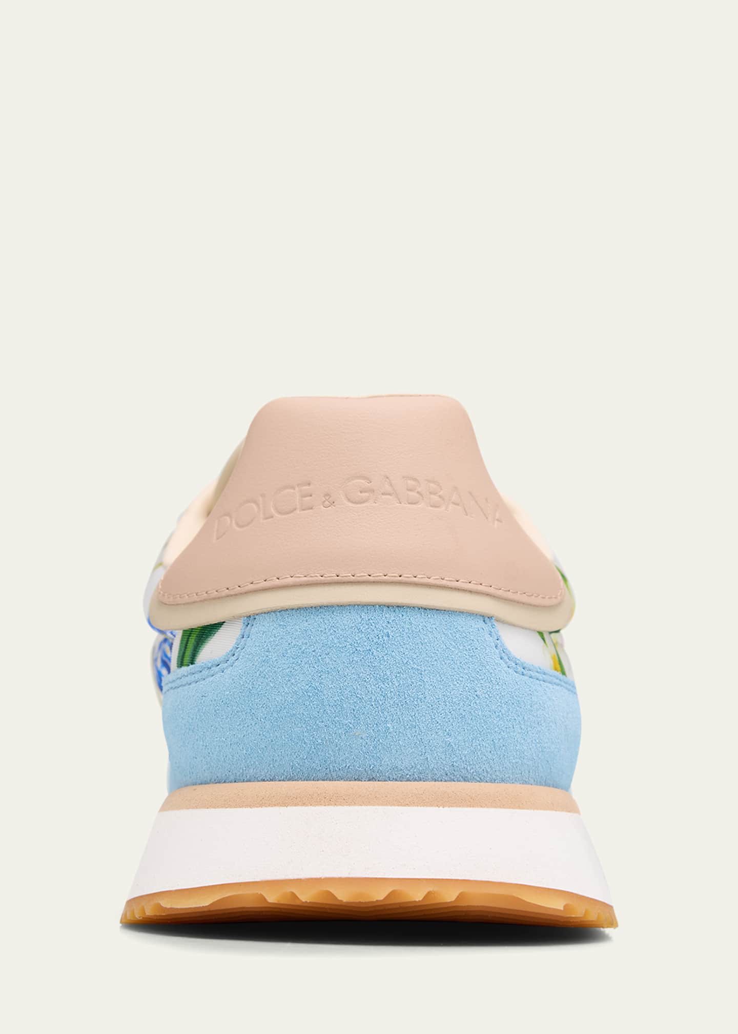 Dolce&Gabbana Aria Floral Nylon and Leather Low-Top Sneakers Image 5 of 6