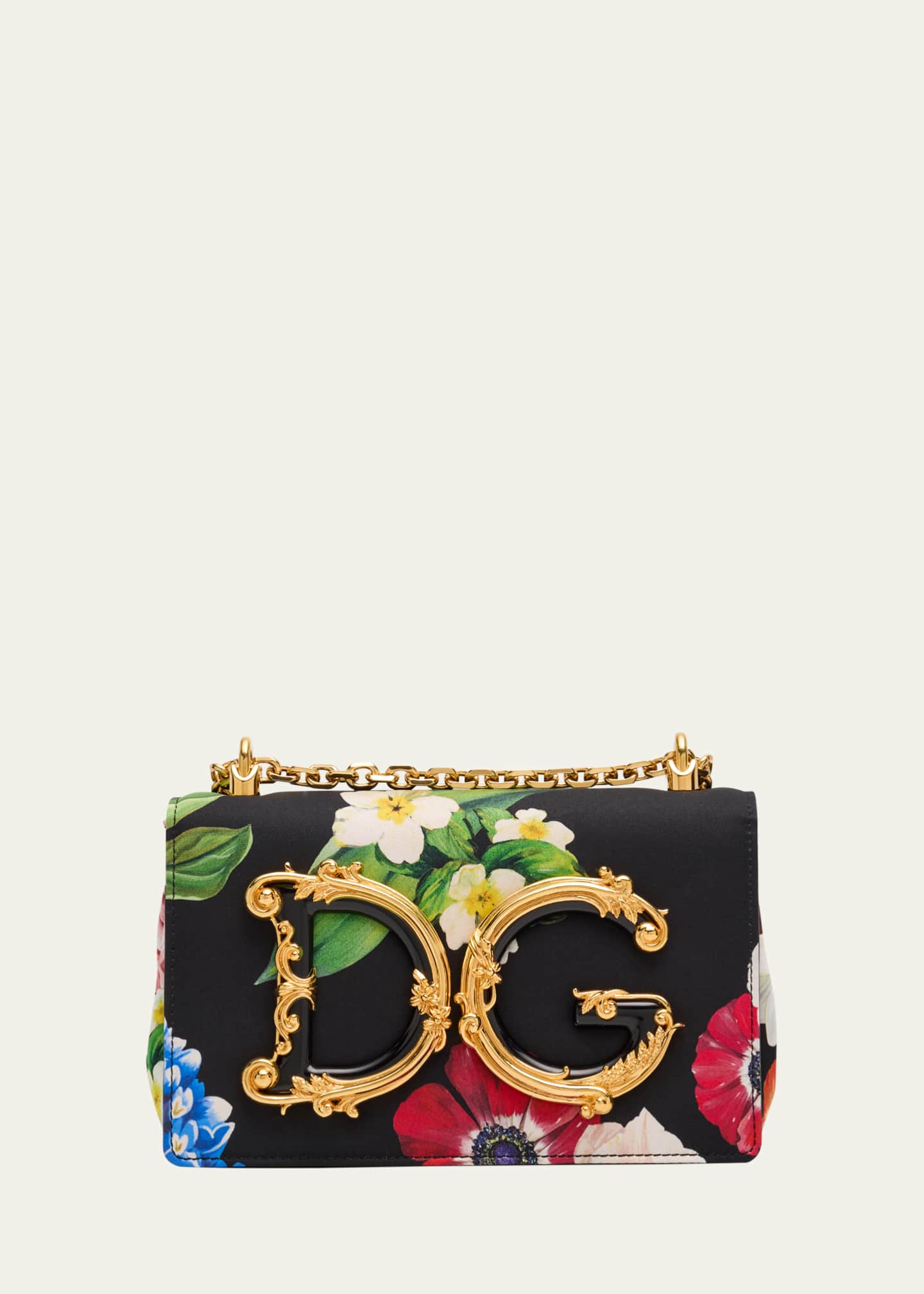 Dolce&Gabbana DG Girls Floral Flap Chain Crossbody Bag Image 1 of 6