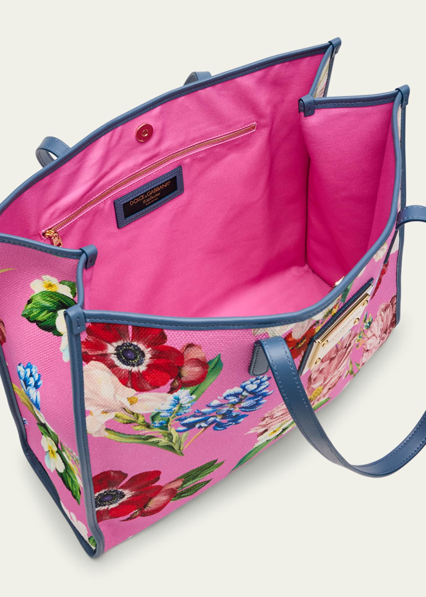 Dolce&Gabbana Floral Canvas Tote Bag Image 4 of 6