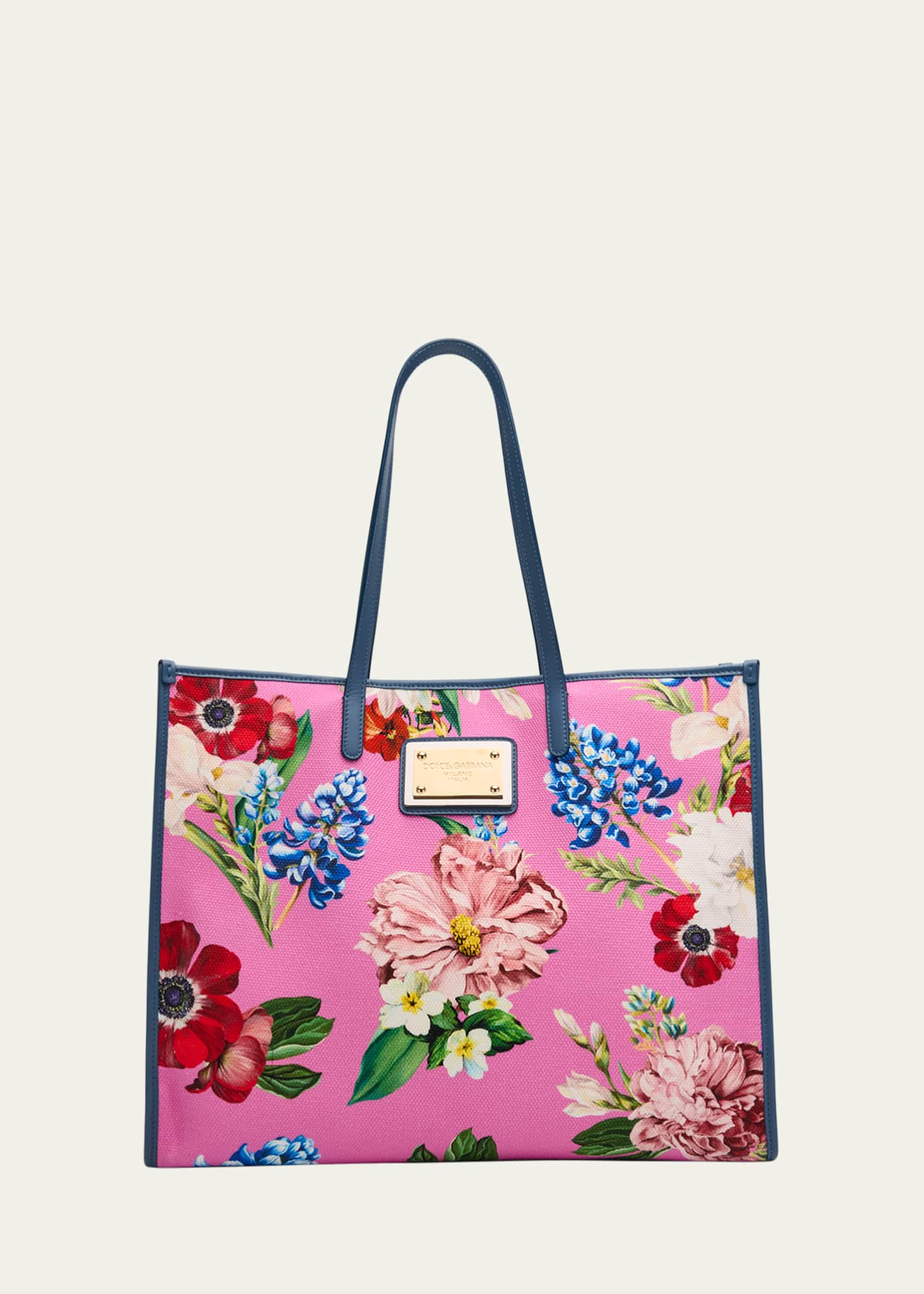 Dolce&Gabbana Floral Canvas Tote Bag Image 1 of 6