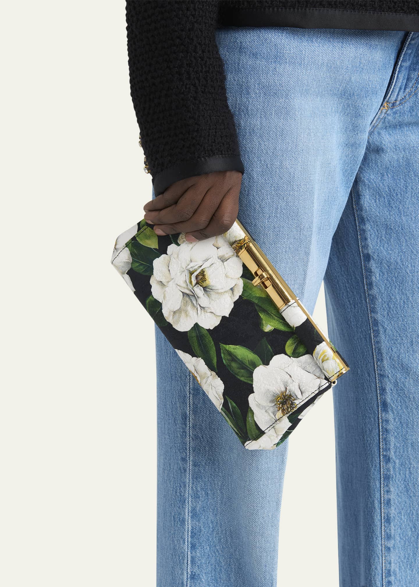 Dolce&Gabbana Marlene Small Flower-Print Clutch Bag