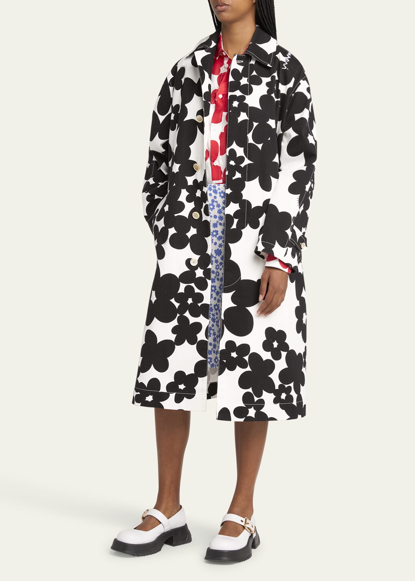 Marni Printed Straight Duster Coat Image 4 of 5