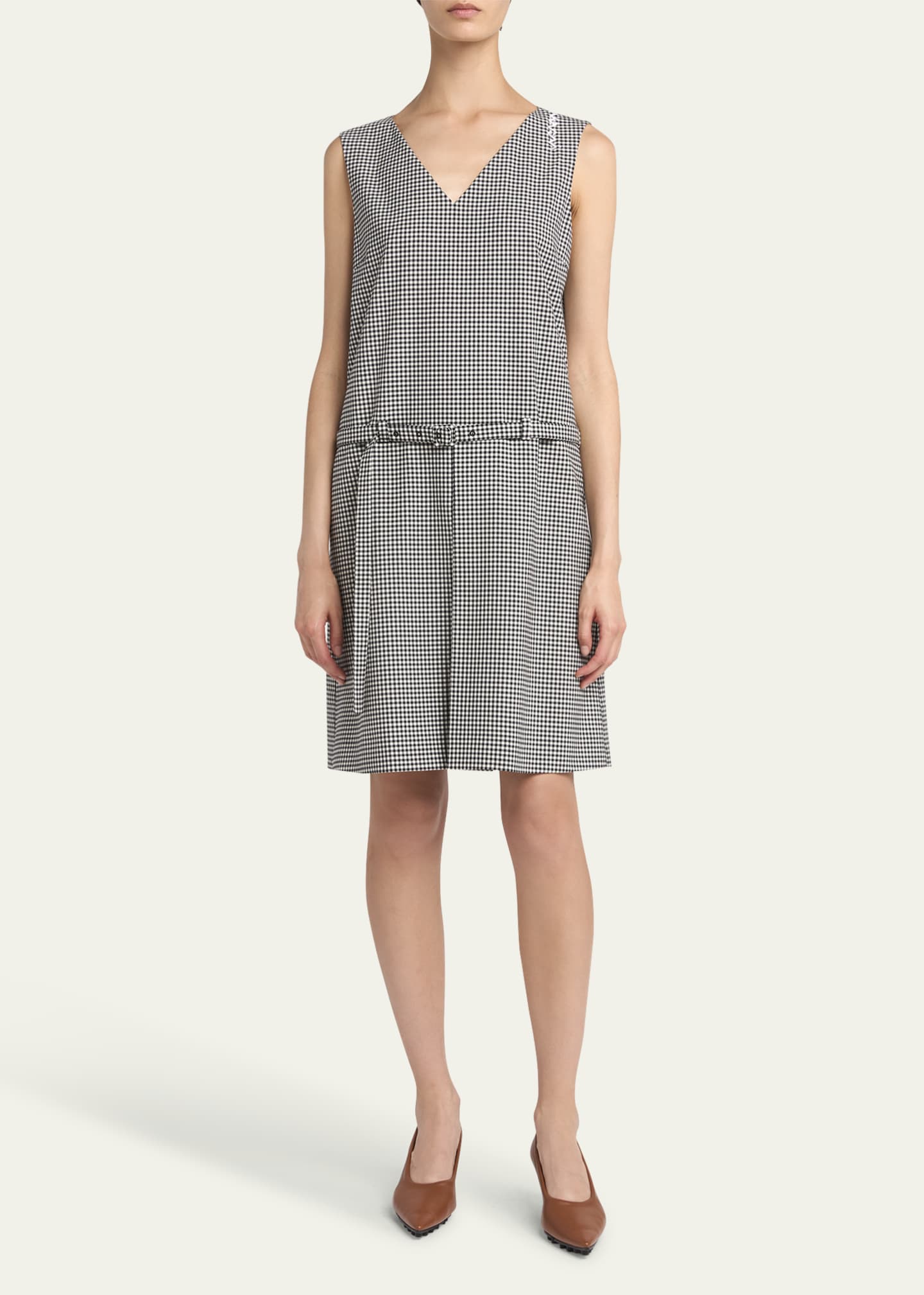 Checker Belted Mini Dress