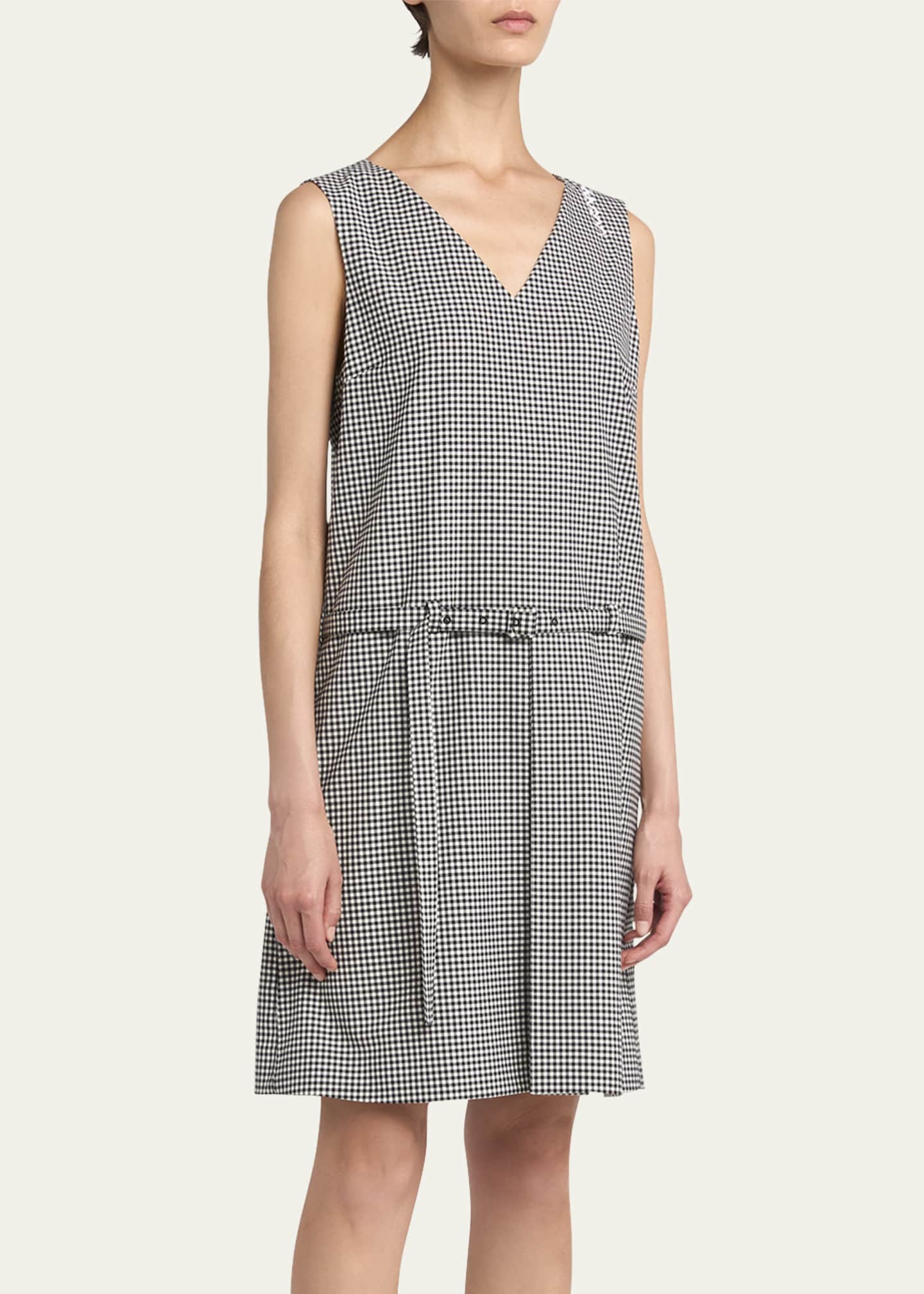 Checker Belted Mini Dress