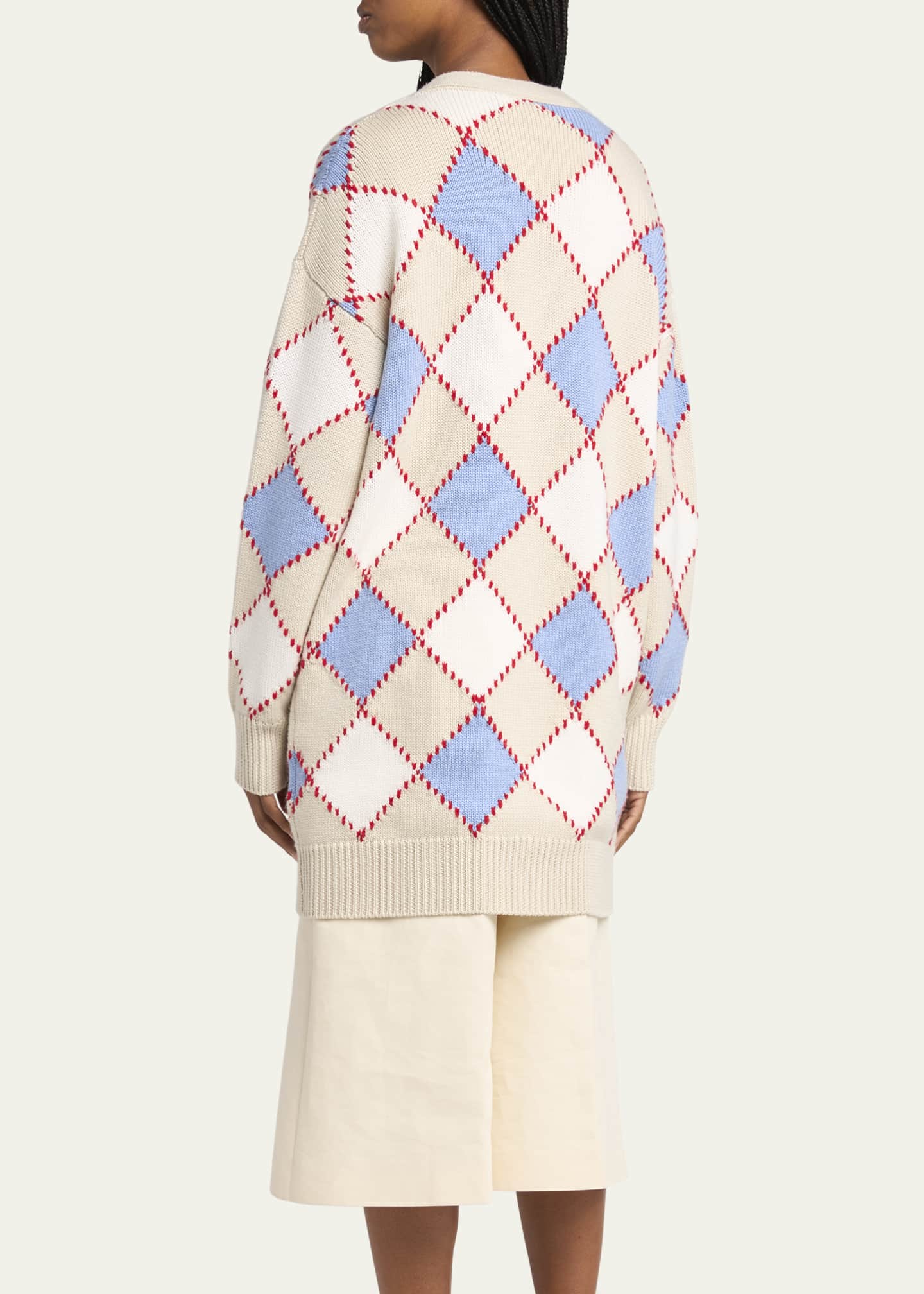 Marni Argyle Oversized Wool Cardigan Image 3 of 5