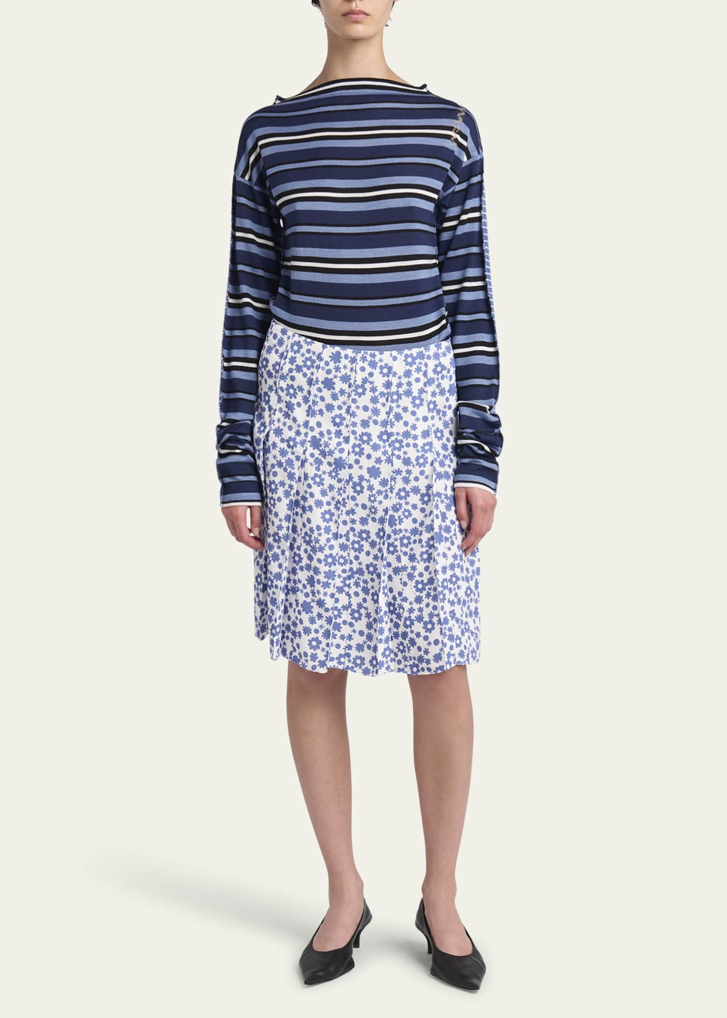 Marni Stripe Wool Boat-Neck Sweater Image 2 of 5