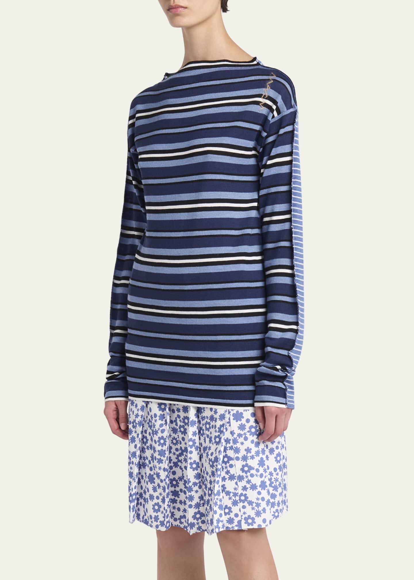 Marni Stripe Wool Boat-Neck Sweater Image 4 of 5