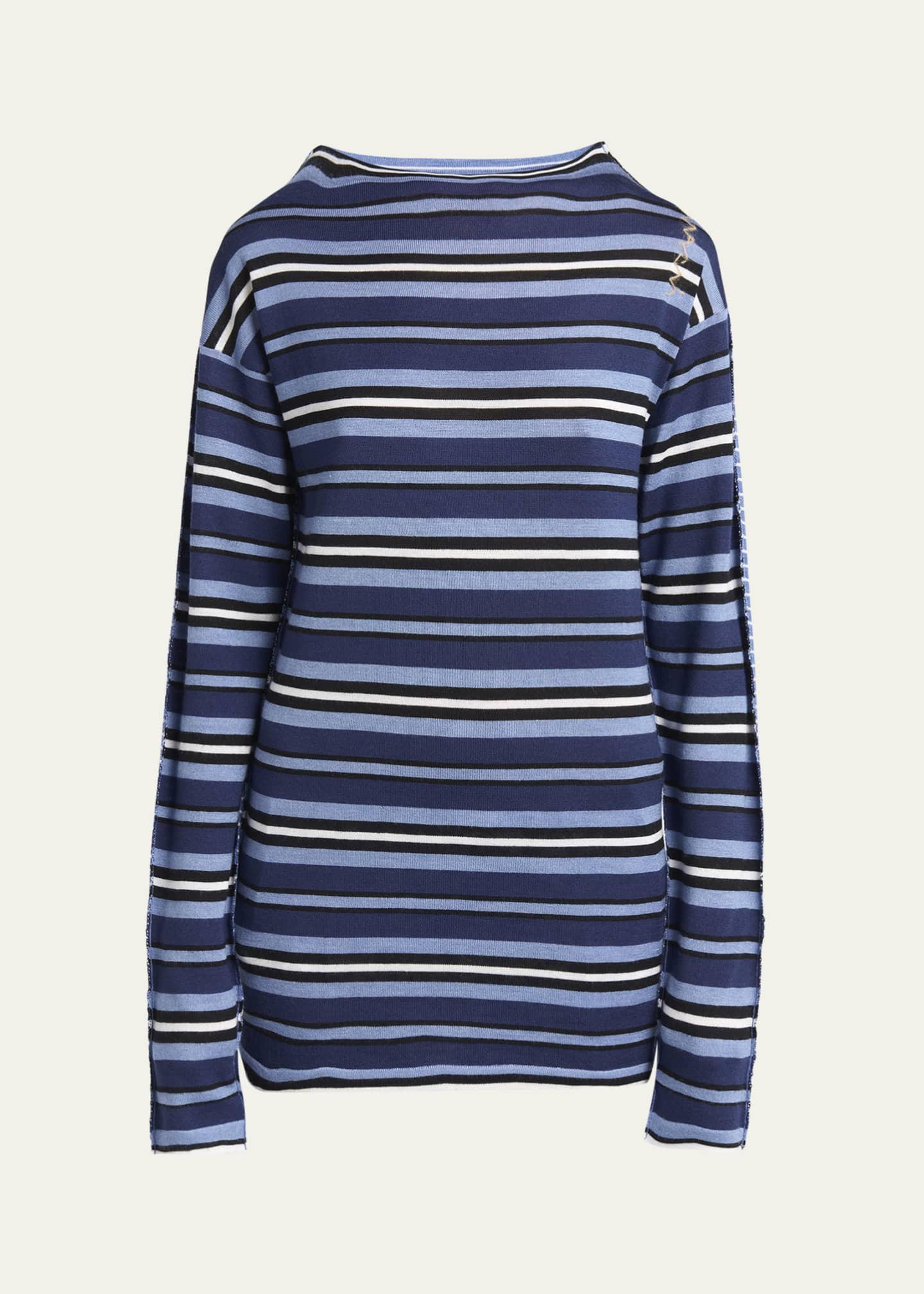 Marni Stripe Wool Boat-Neck Sweater Image 1 of 5