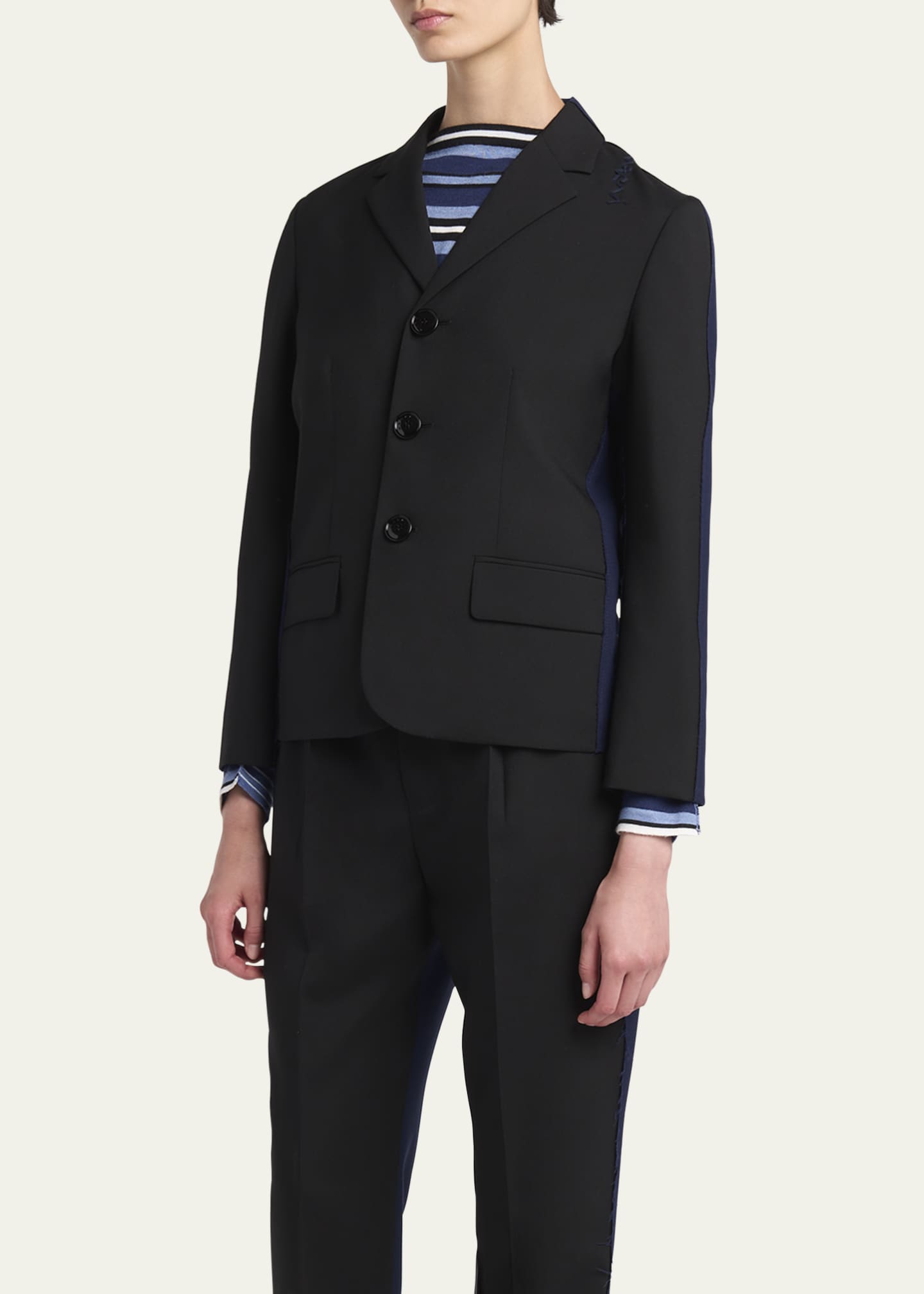 Marni Two-Tone Wool Baby Chest Jacket Image 4 of 5