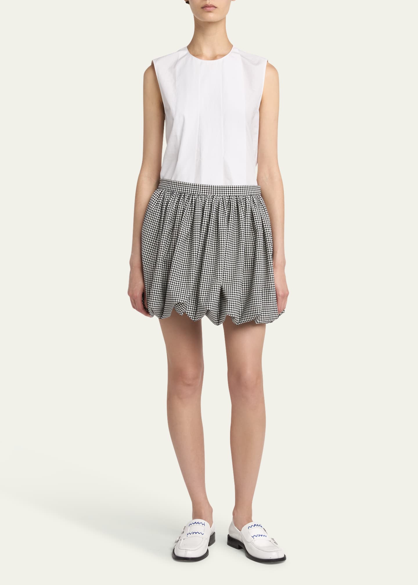 Marni Checked Mini Balloon Skirt Image 2 of 5