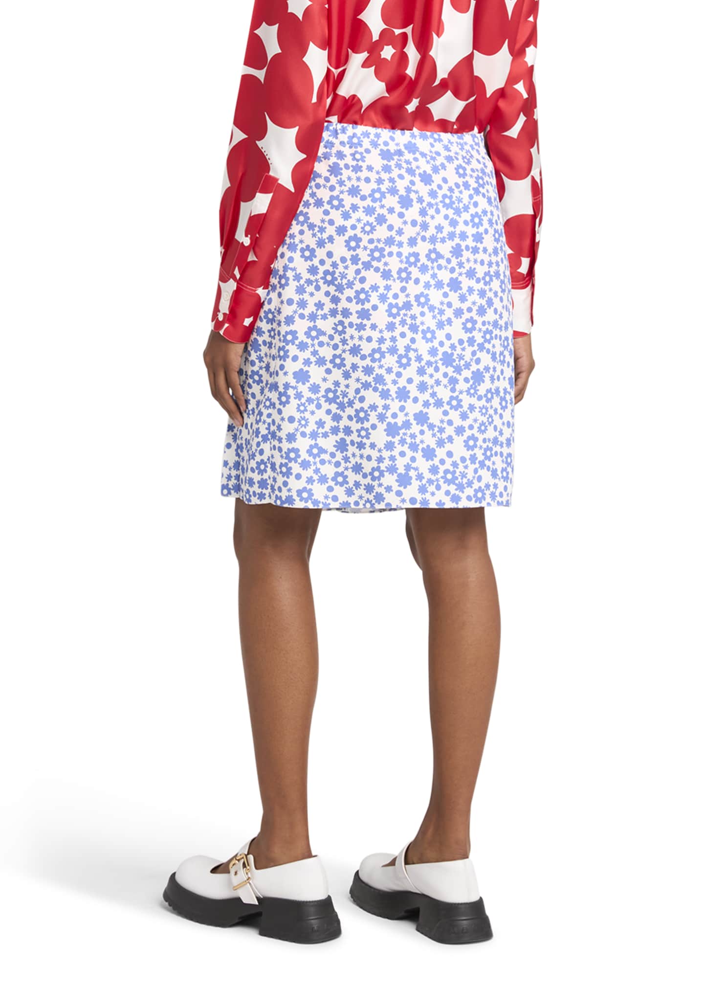 Marni Flower Print Pleated Skirt Image 3 of 5