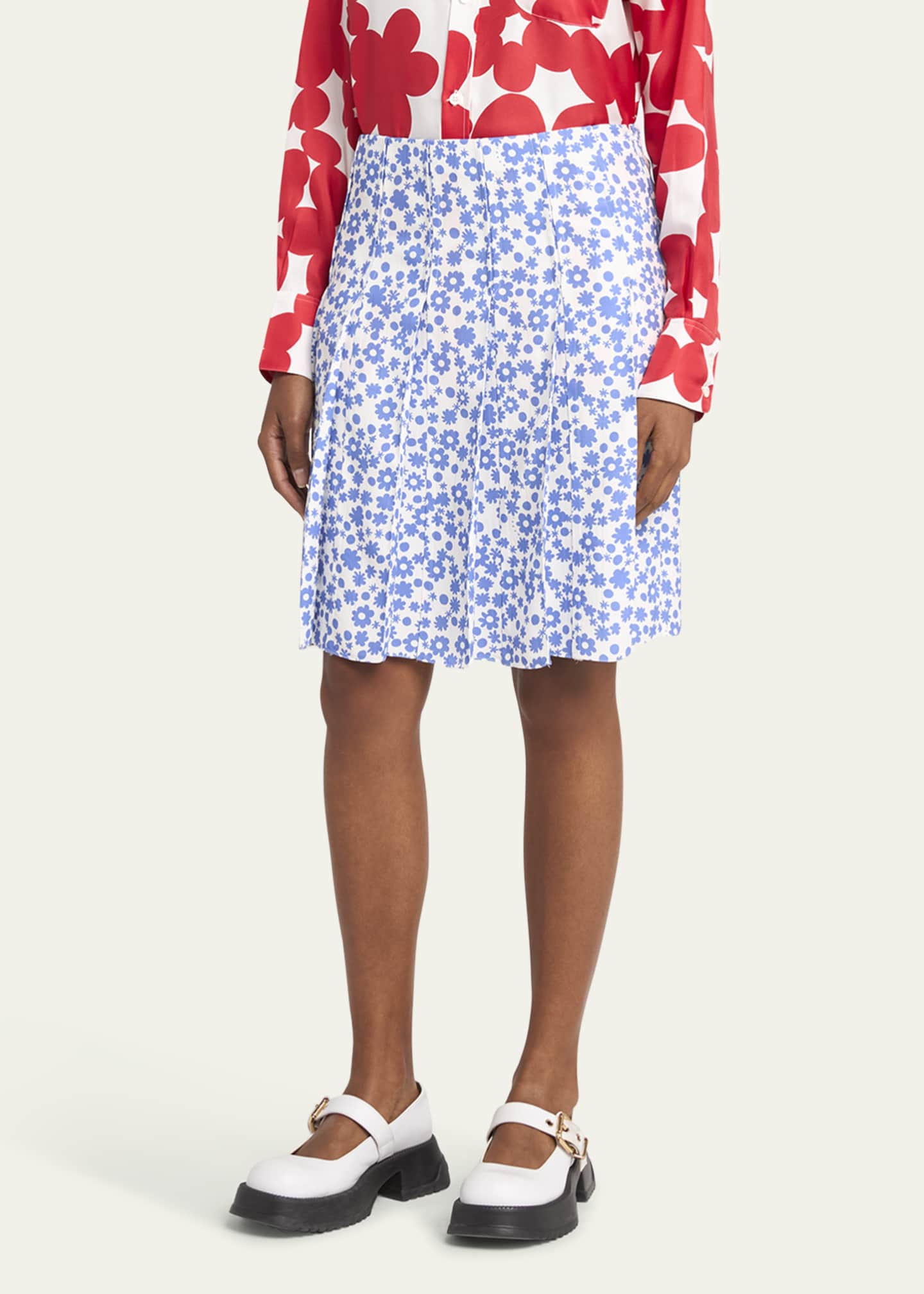 Marni Flower Print Pleated Skirt Image 4 of 5