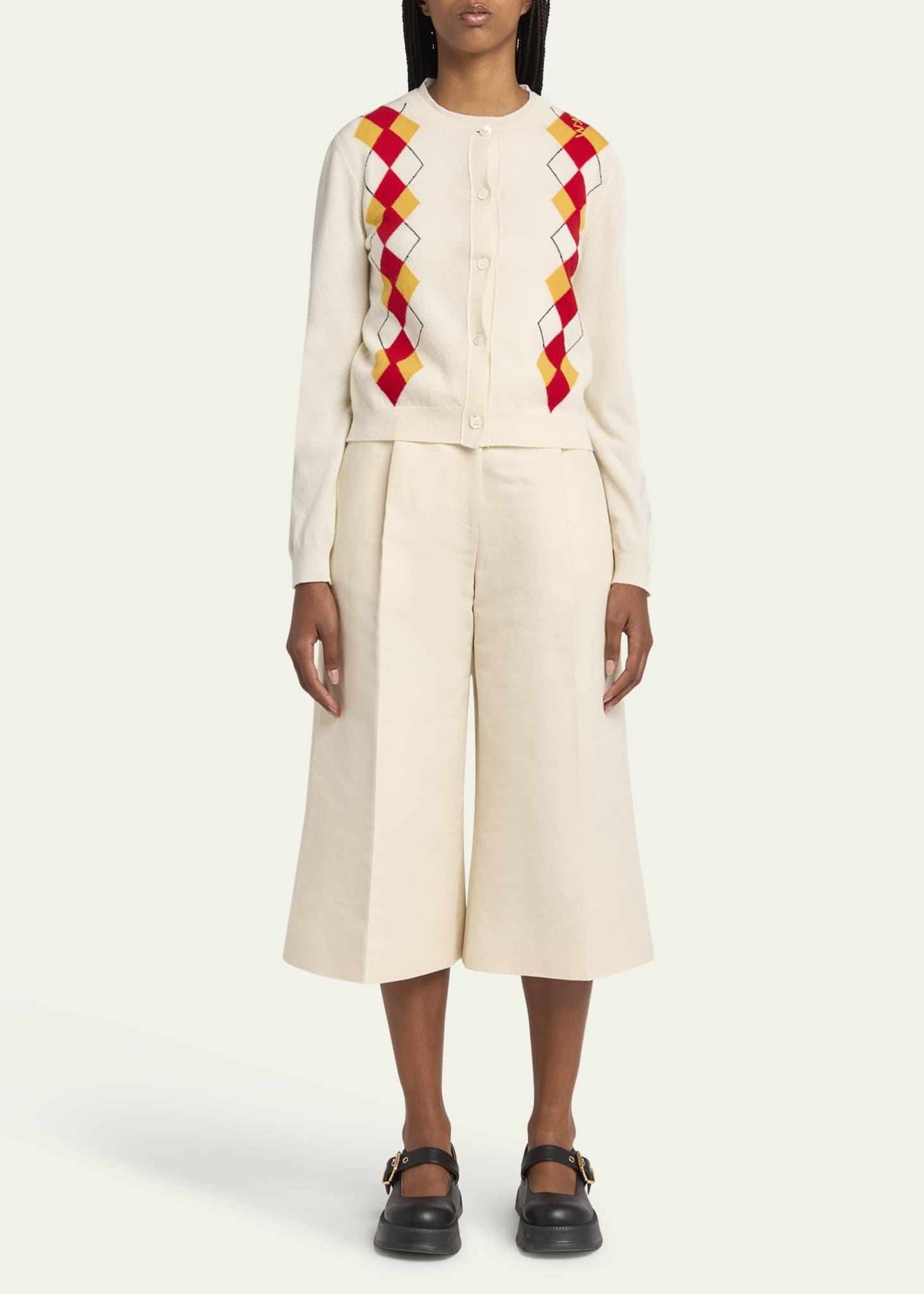 Marni Argyle Wool Cardigan Image 2 of 5