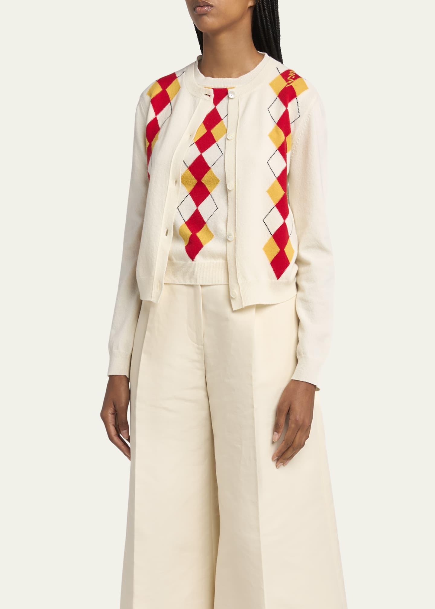 Marni Argyle Wool Cardigan Image 4 of 5